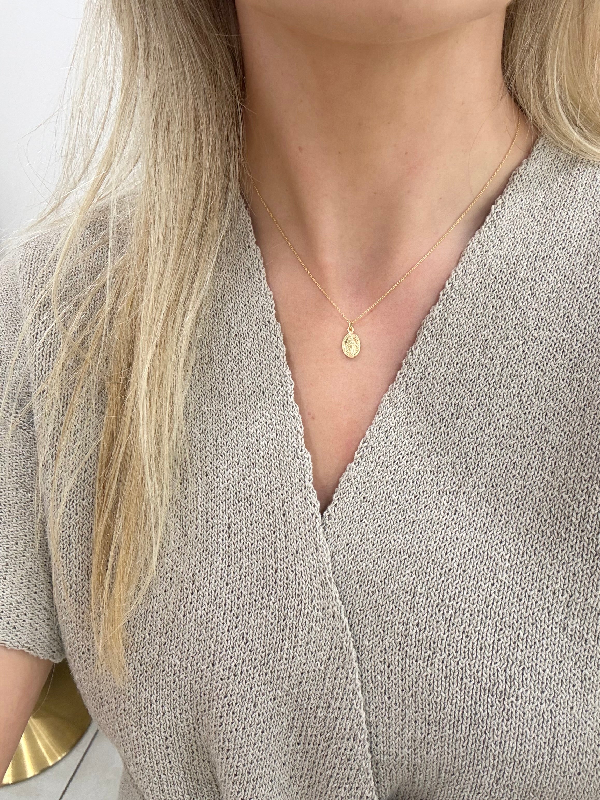 Gold Plated Miraculous Medal Necklace