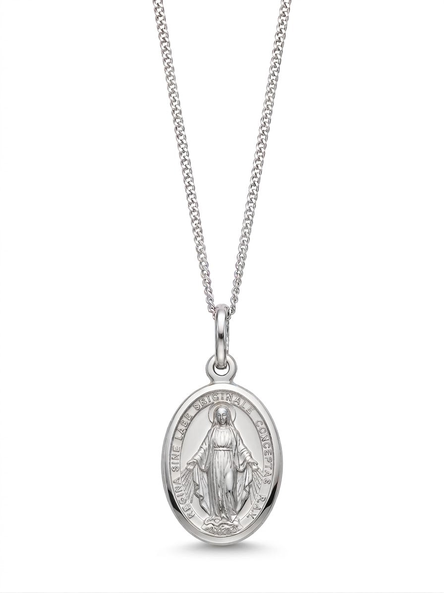 Silver Miraculous Medal Necklace
