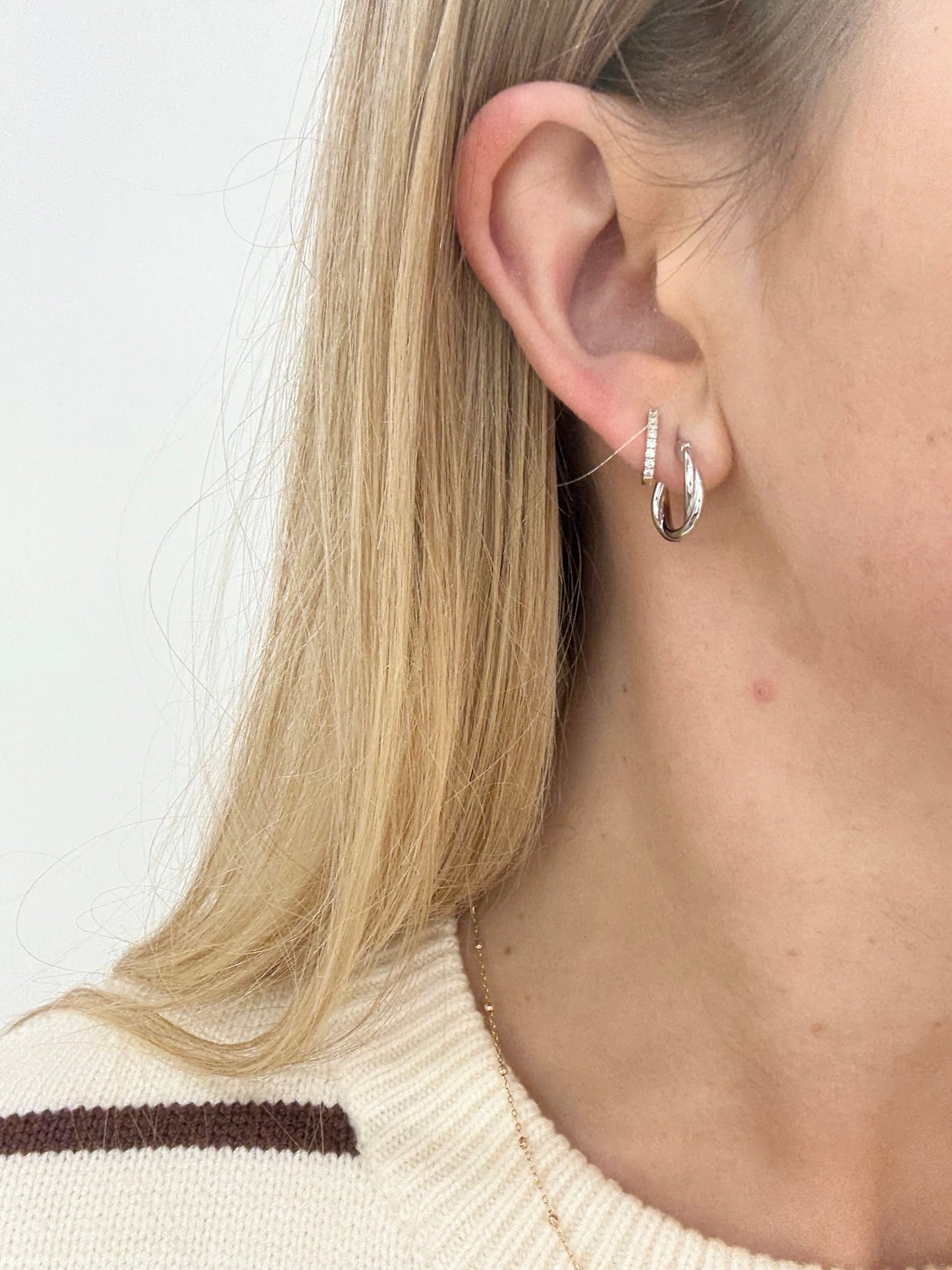 Adrienne Silver Hoops