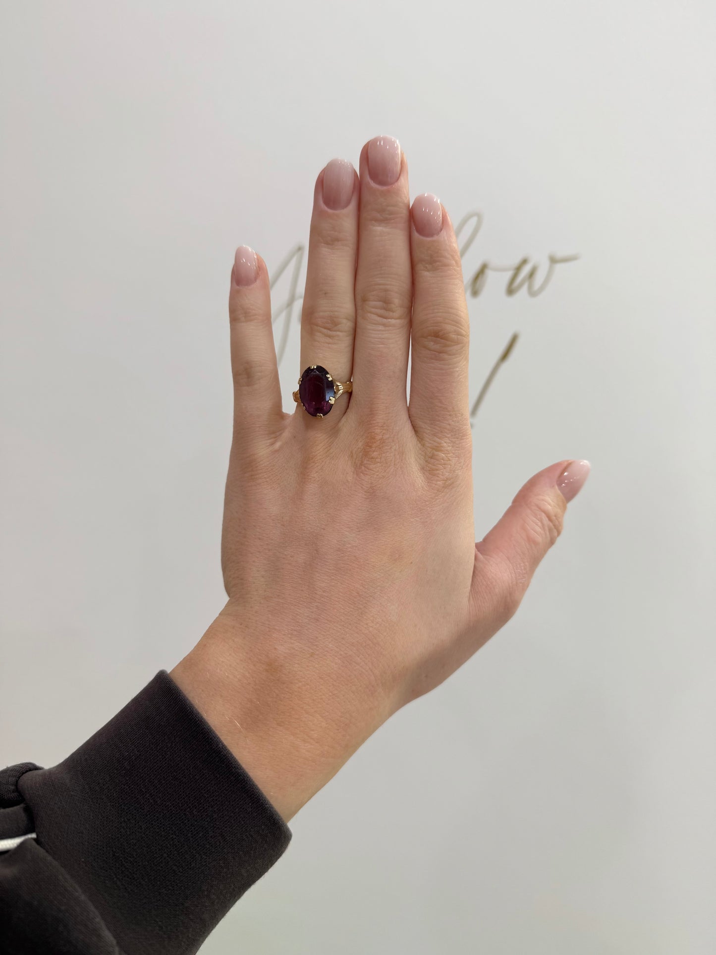 9ct Gold Antique Amethyst Ring