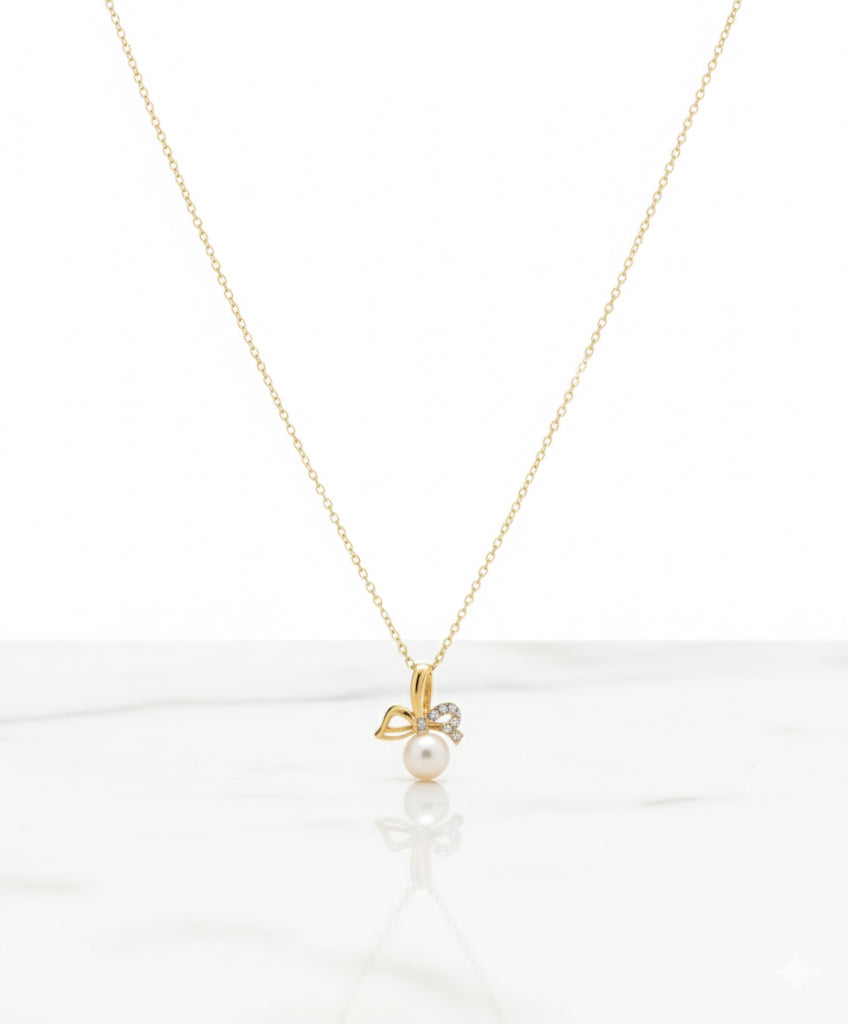 9ct Pearl & Diamond Necklace