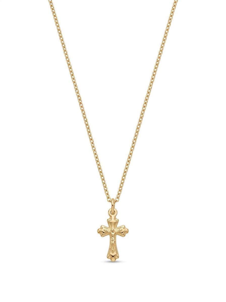 Gold Plated Small Crucifix Necklace