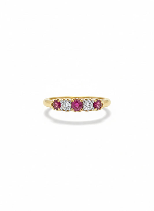 9ct Ruby & Diamond Ring