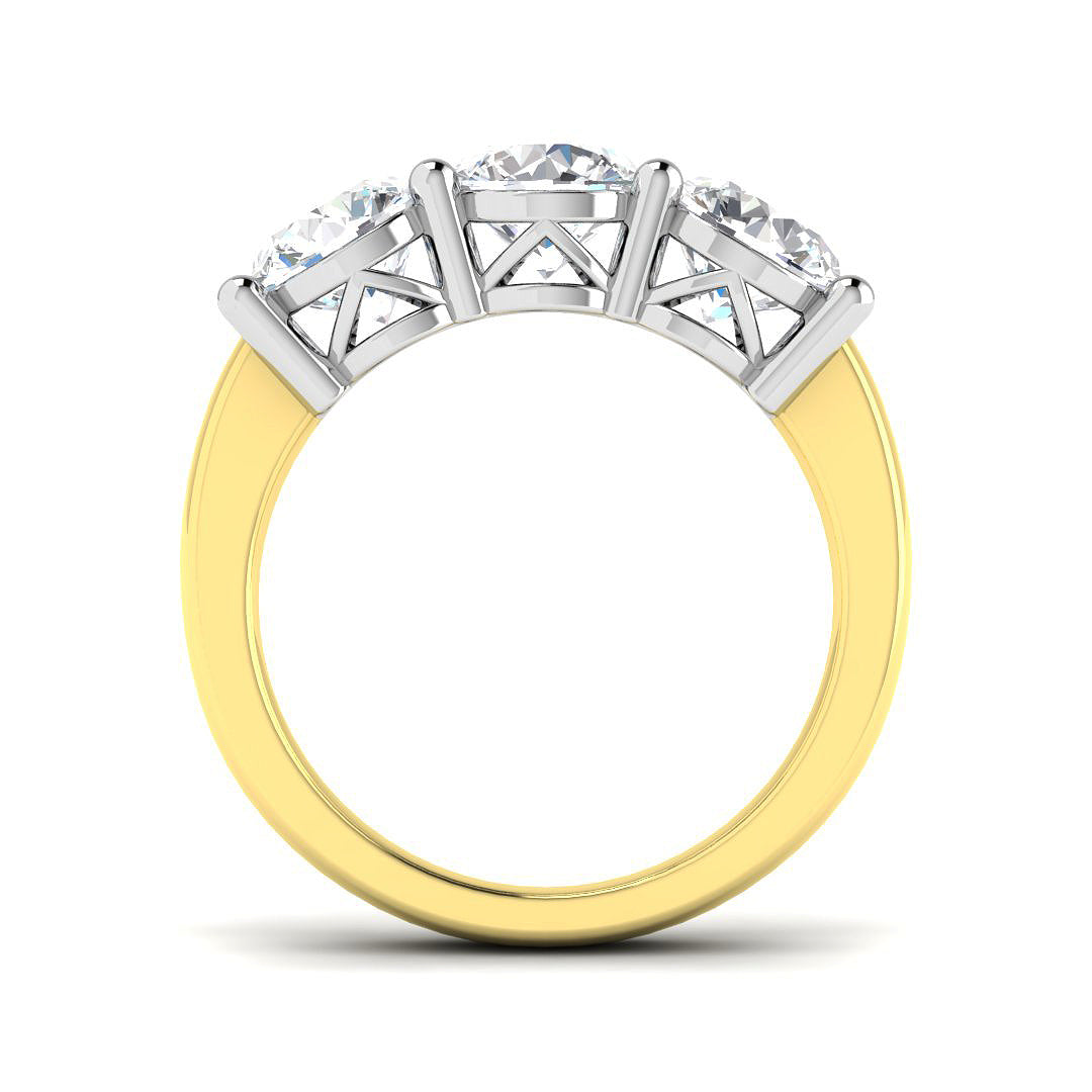 9ct Gold 3x Stone Lab Diamond Ring