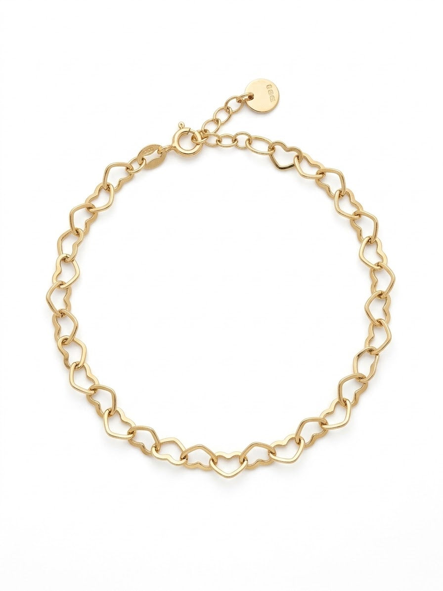 Emmy 9ct Gold Open Heart Bracelet