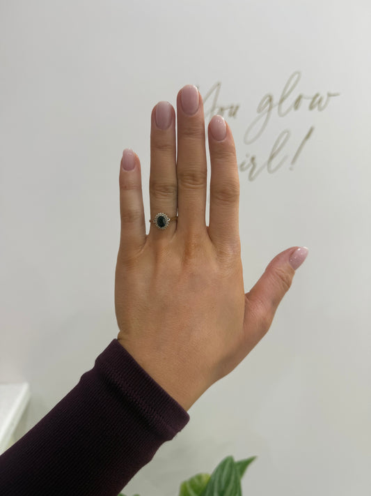 9ct Sapphire & Diamond Cluster Ring