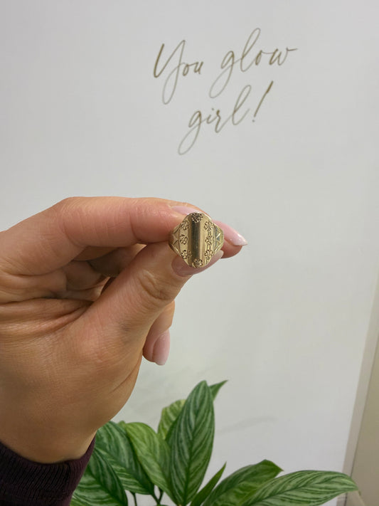 9ct Gold Panel Signet Ring