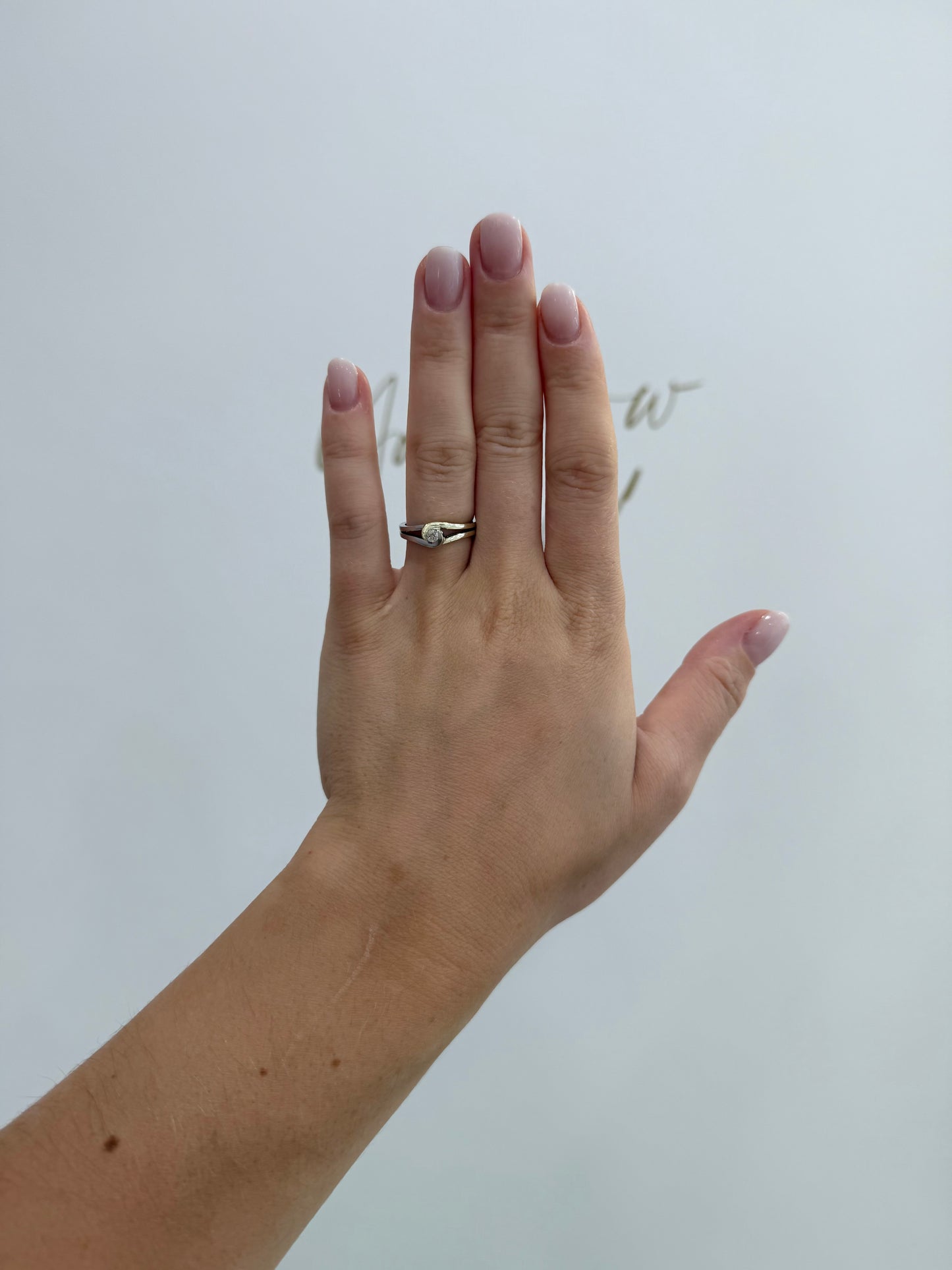 9ct Gold Two Tone Diamond Loop Ring