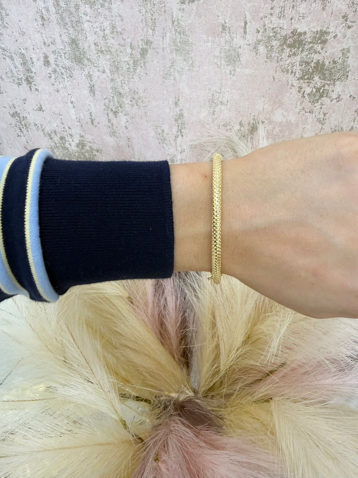 Lucia Gold Plated Textured Bangle