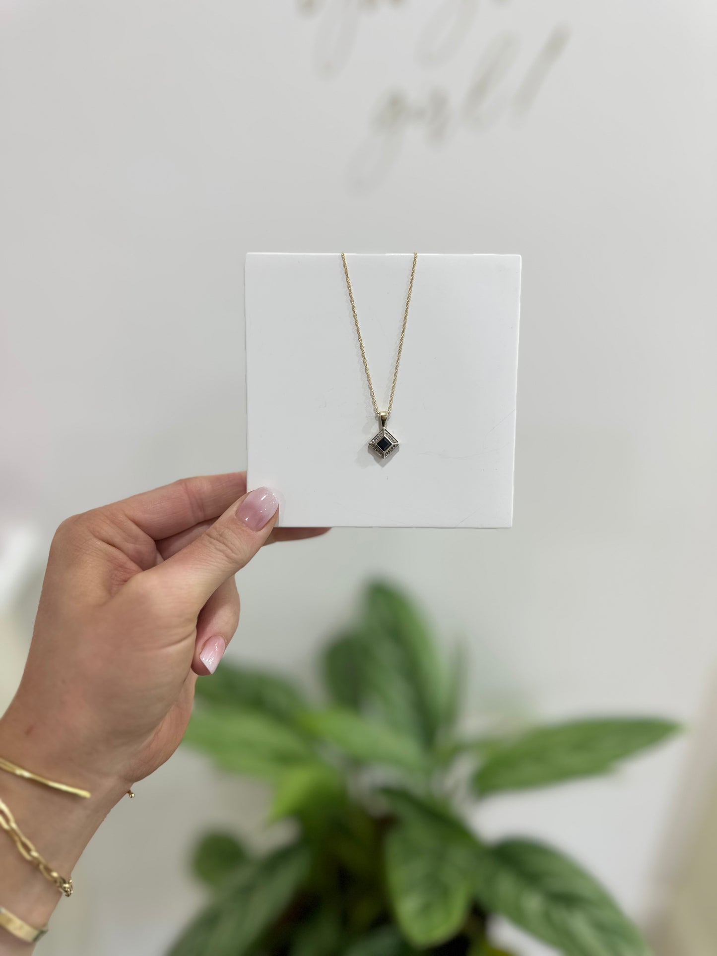 9ct Gold Sapphire & Diamond Necklace