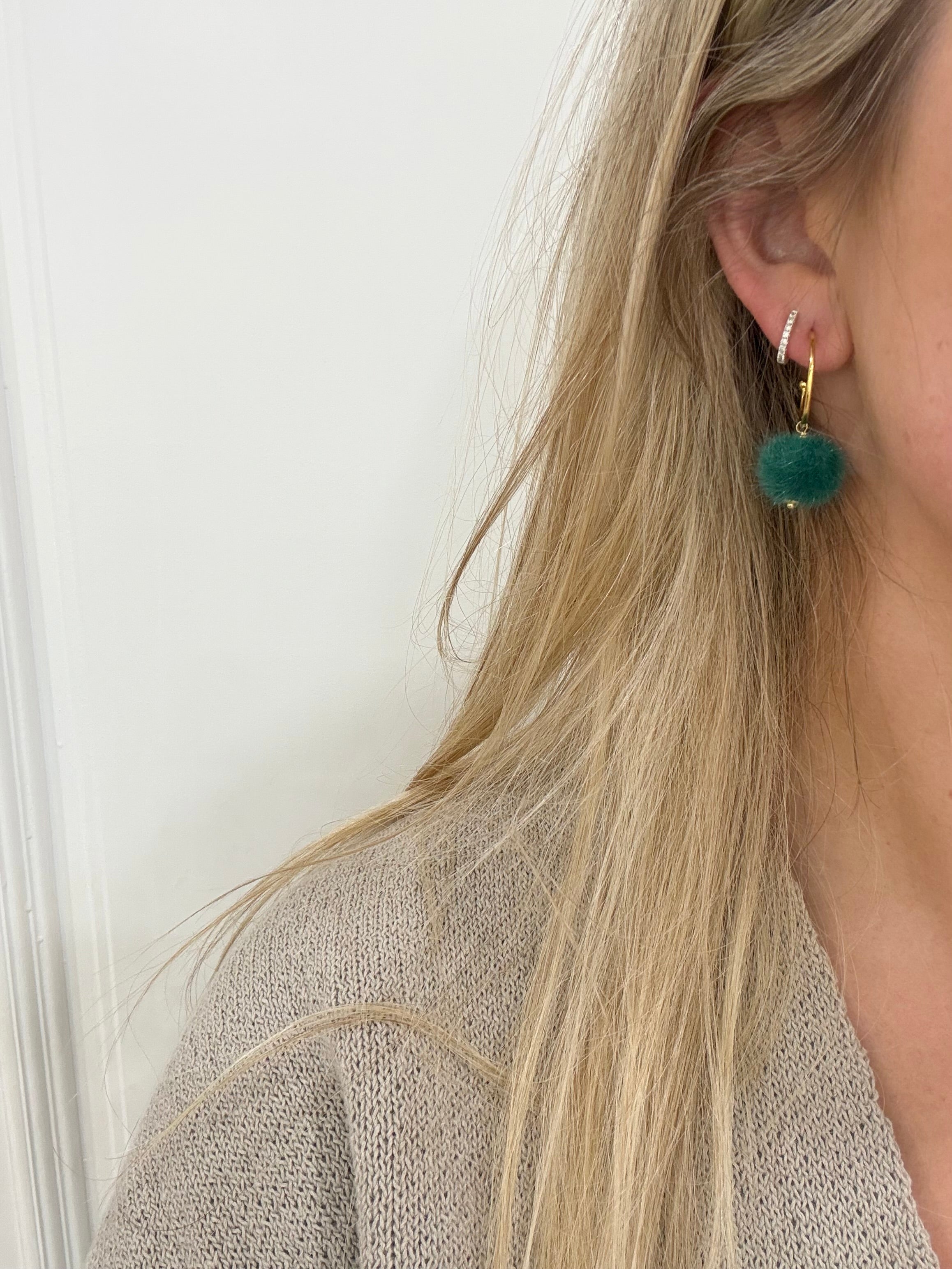 Leela Gold Plated Coloured Ball Earrings