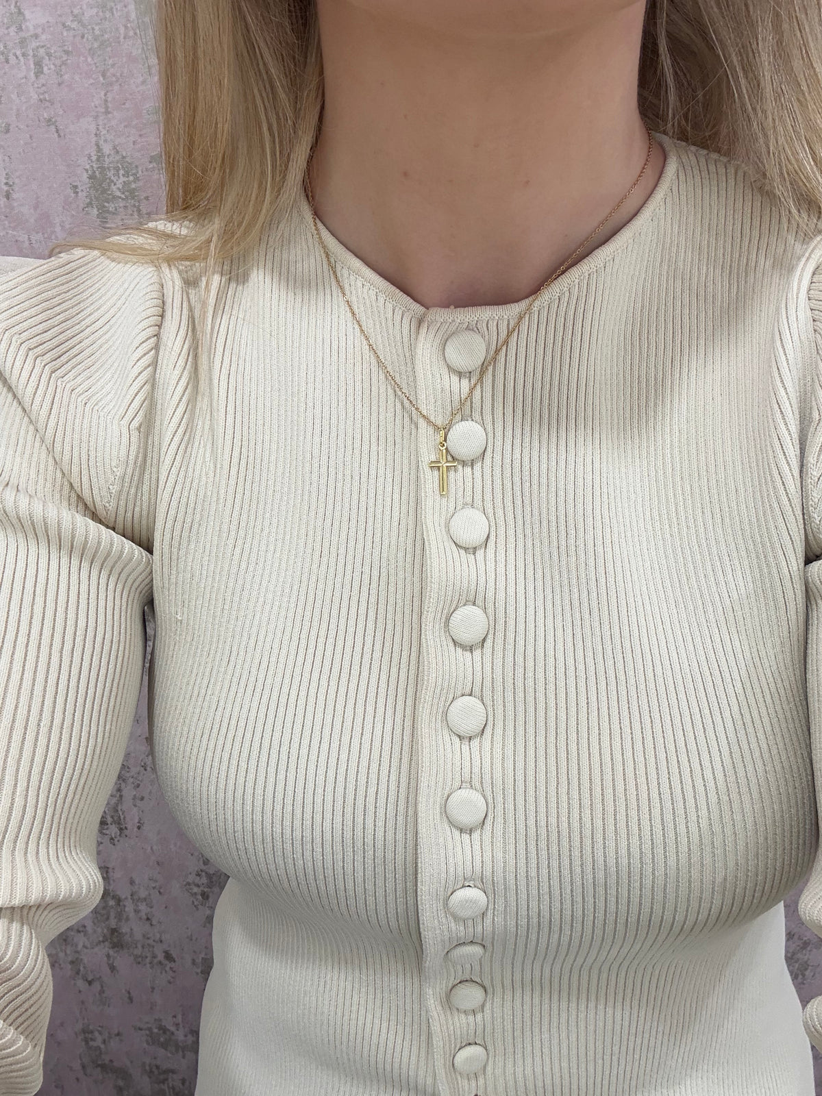Gold Plates Cross Necklace