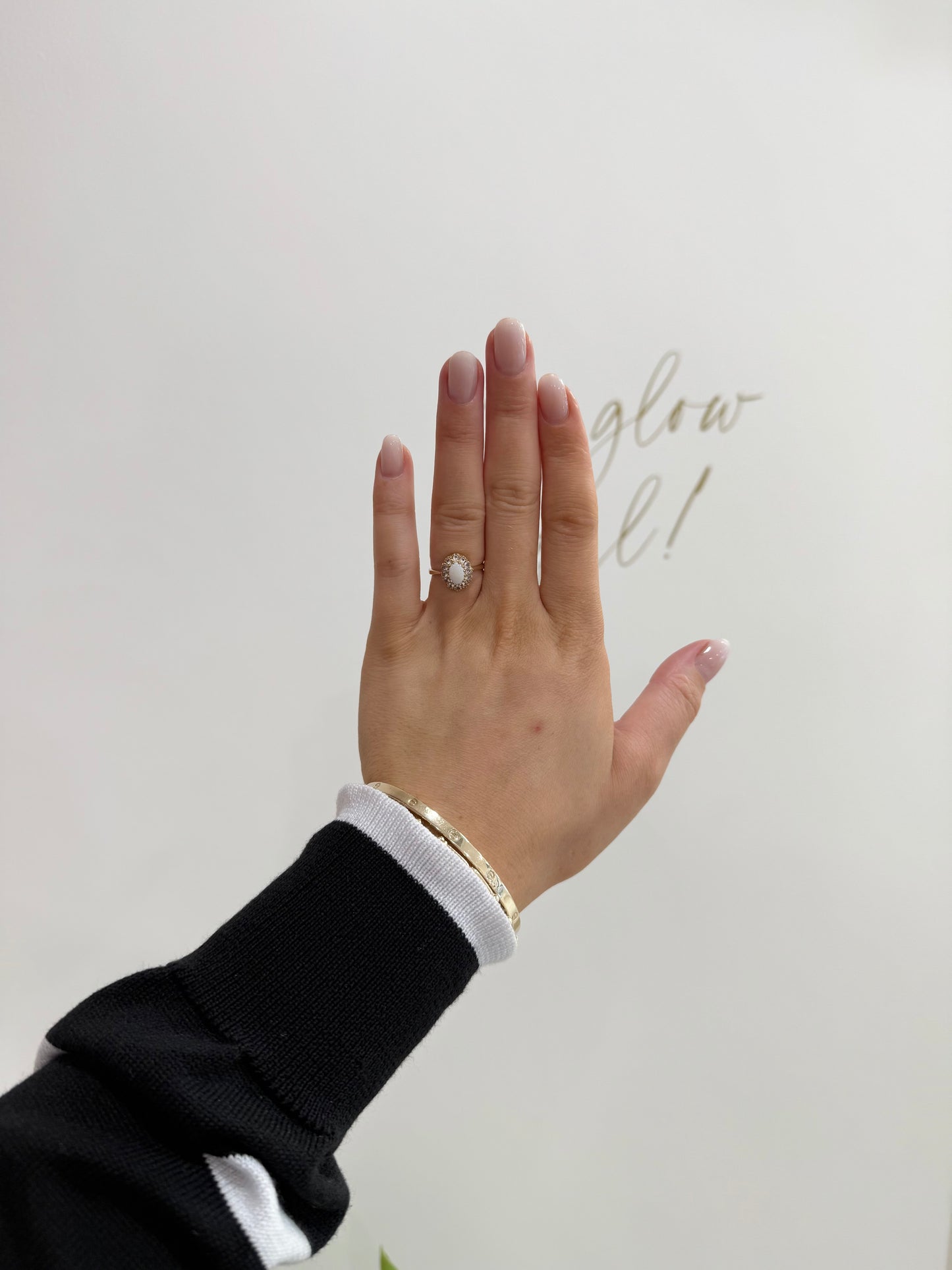 9ct Gold Opal & Cz Ring