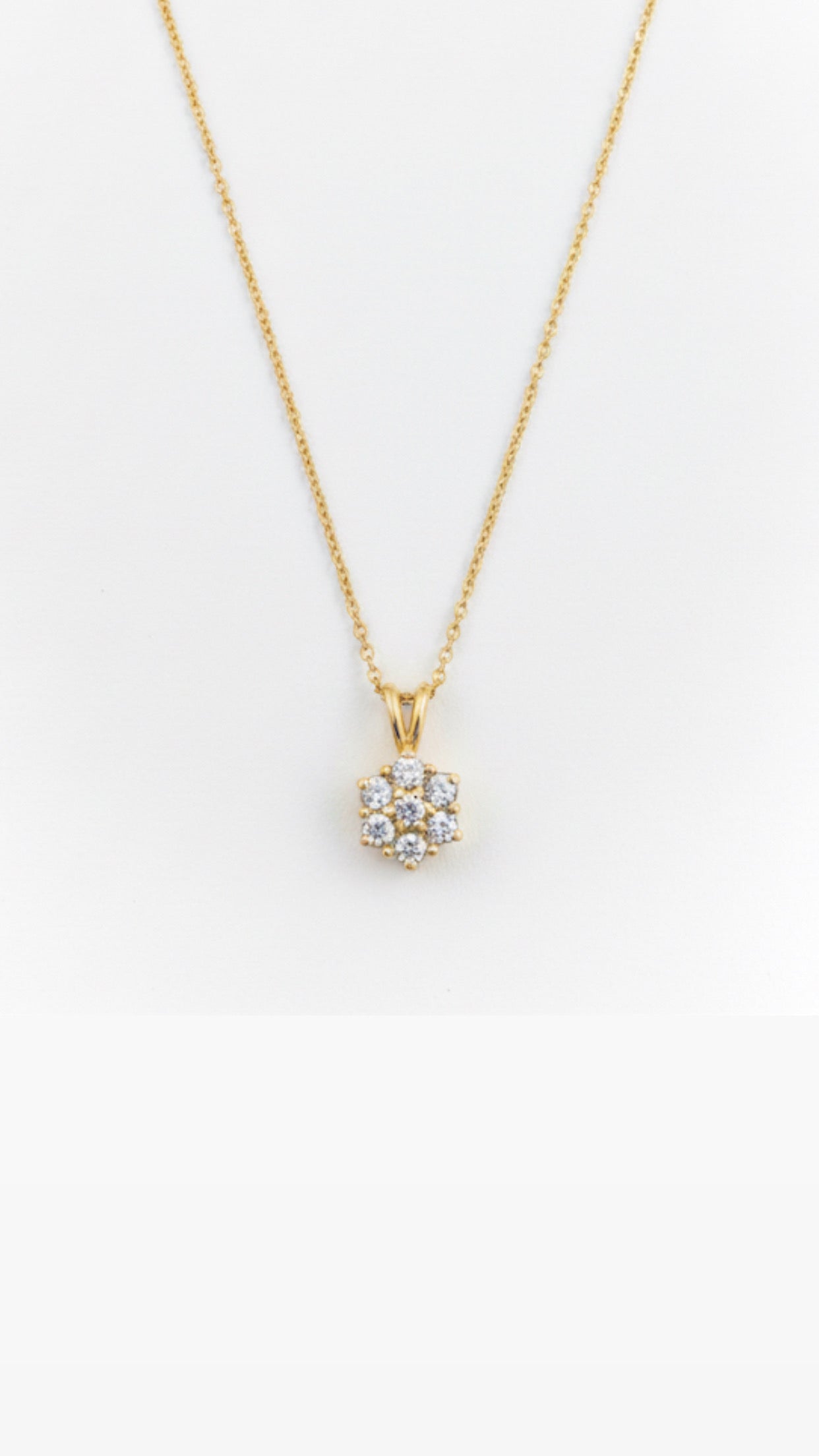 9ct Diamond Cluster Necklace