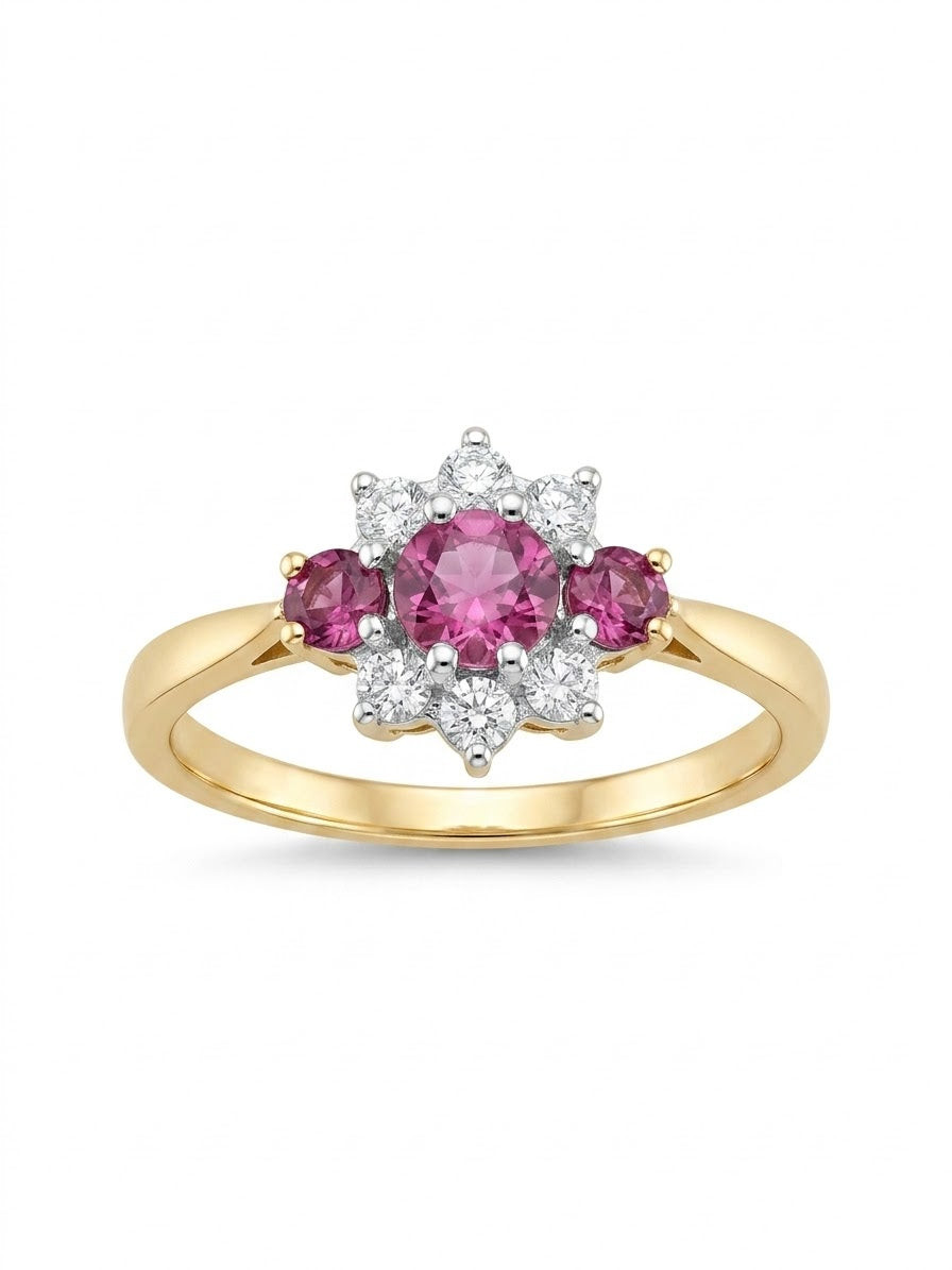 9ct Gold Ruby & Diamond Ring