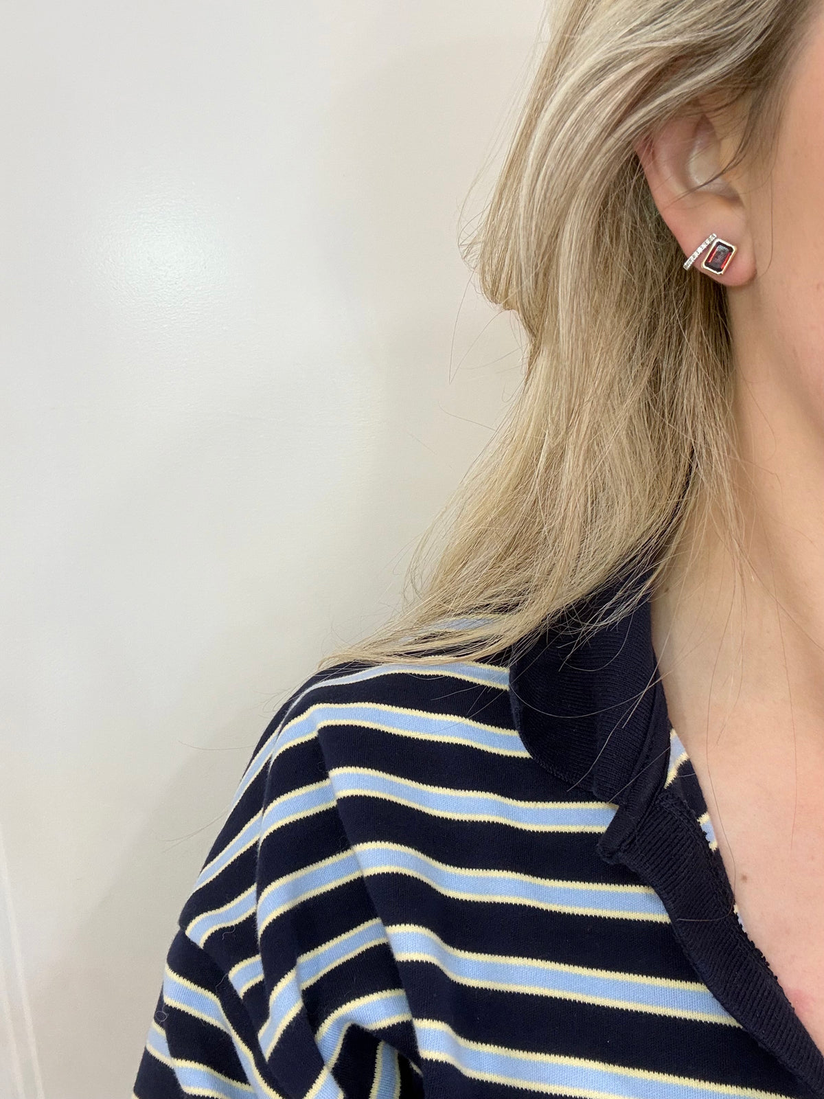 3ct Garnet Emerald Cut Earrings Set in 9ct Gold