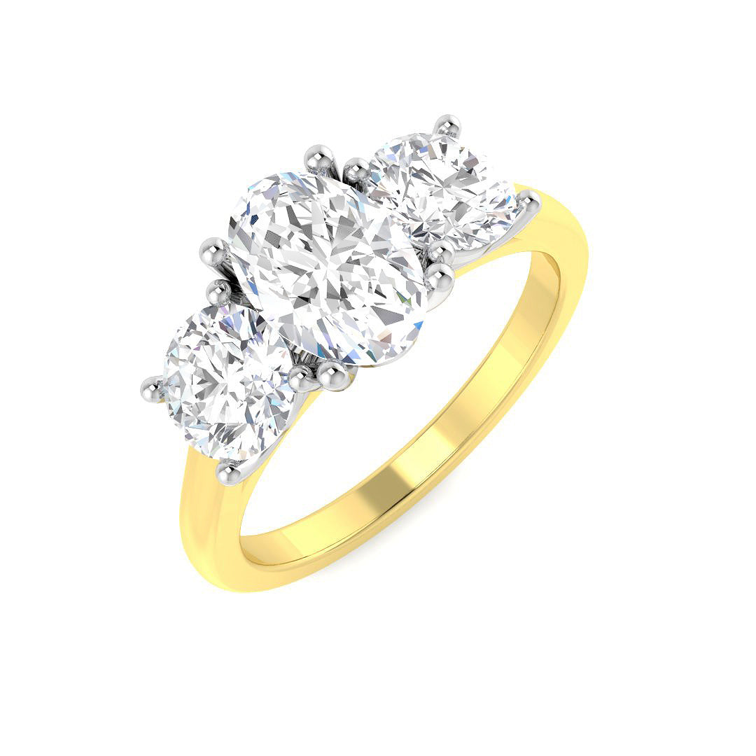 9ct 3x Stone Lab Diamond Ring