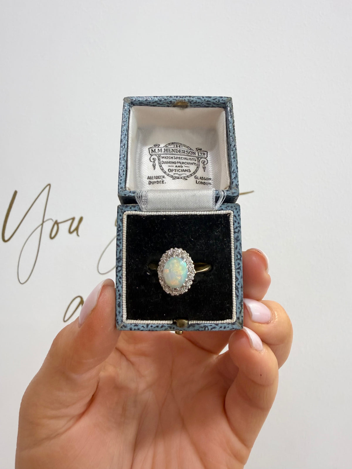 18ct Gold Opal & Diamond Cluster Ring