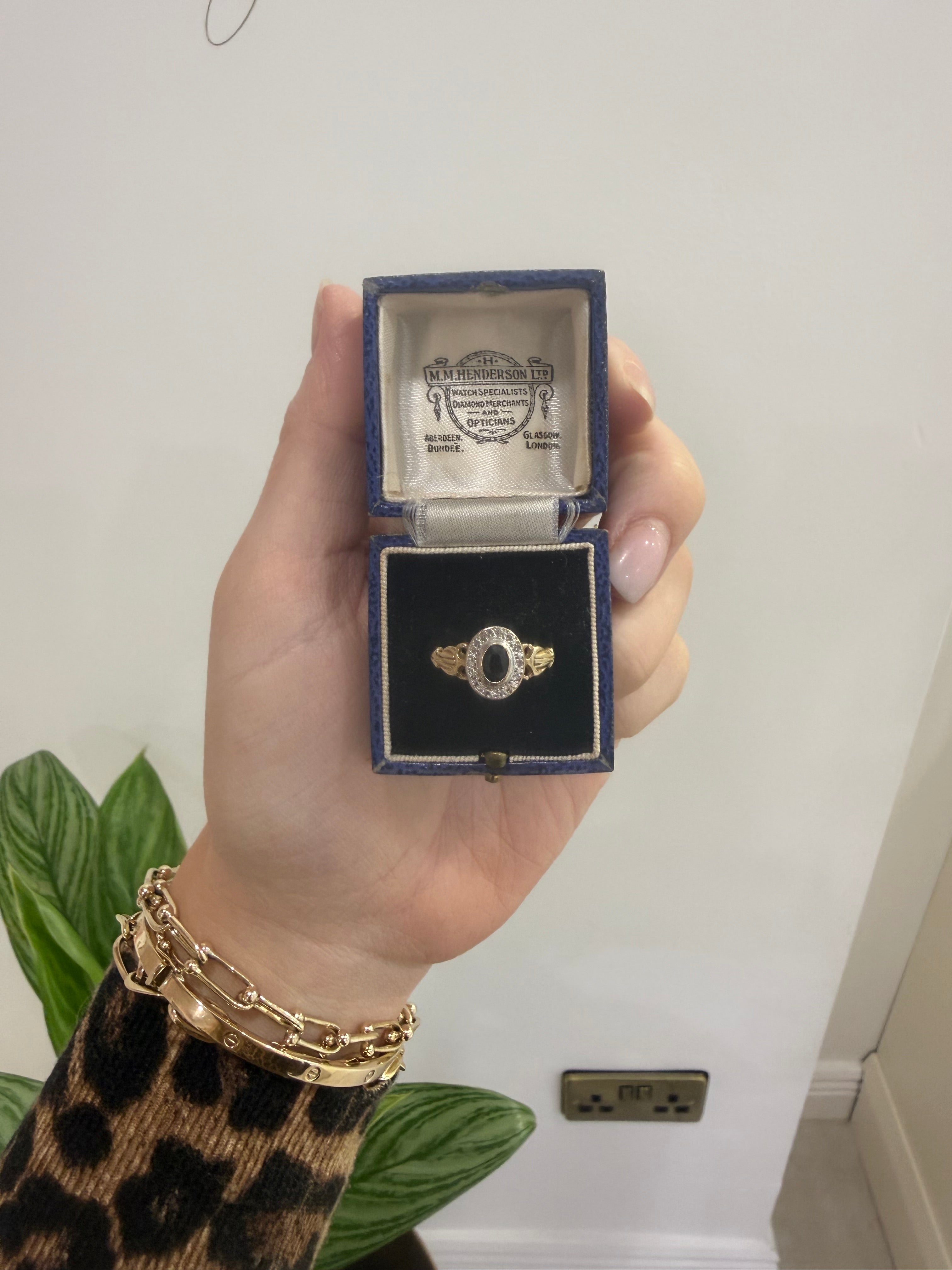 9ct Gold Sapphire & Diamond Cluster Ring