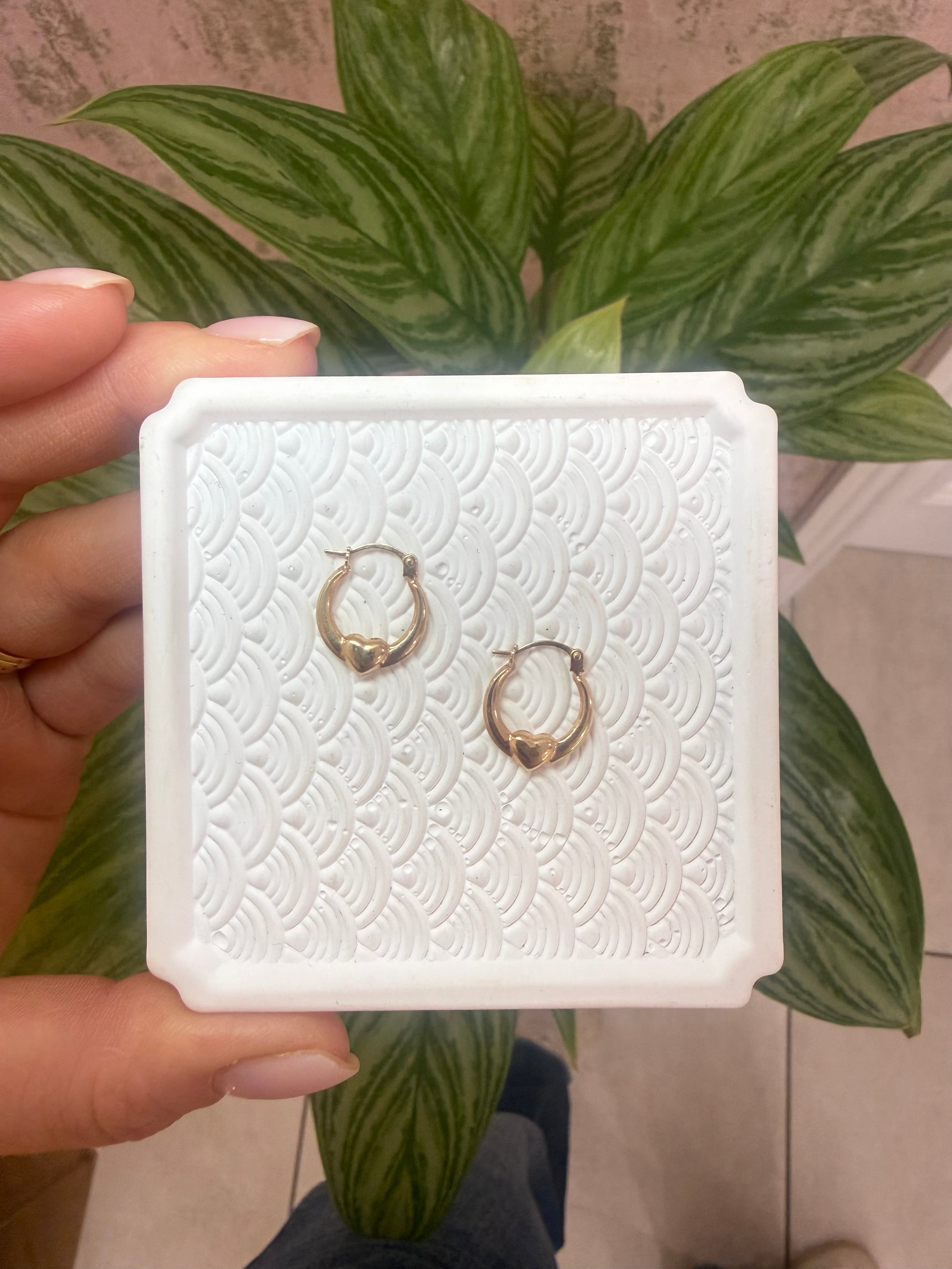 9ct Gold Creole Heart Earrings