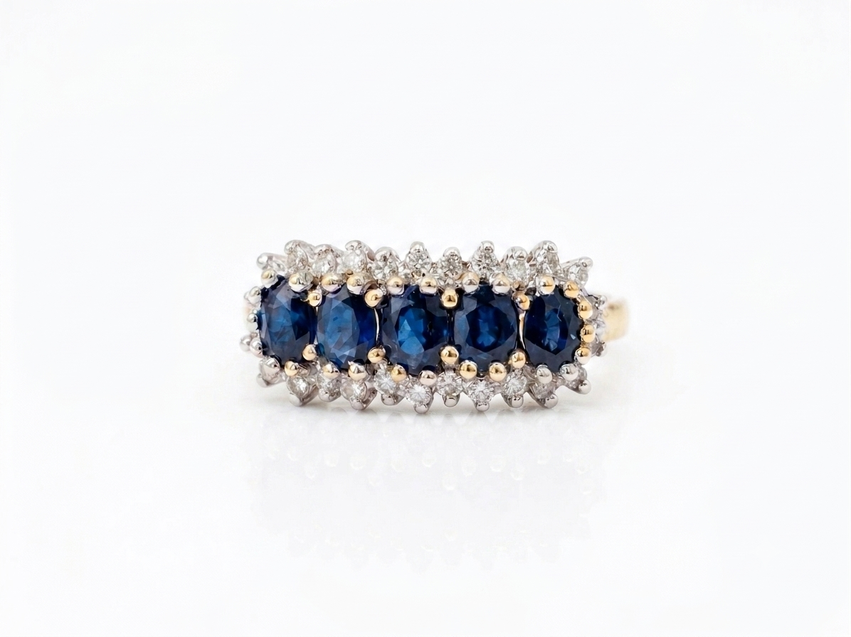 9ct Sapphire & Diamond Ring