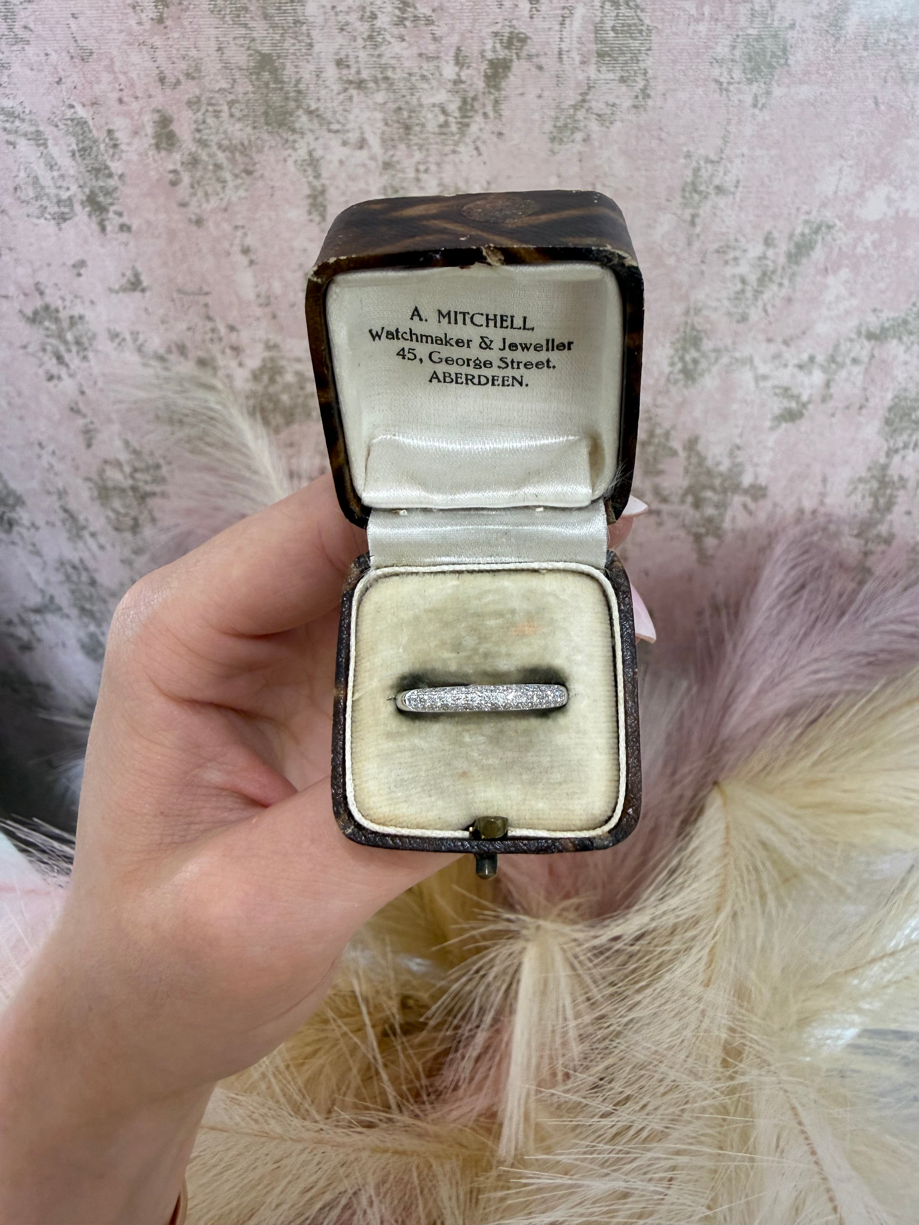 9ct White Gold Diamond Band