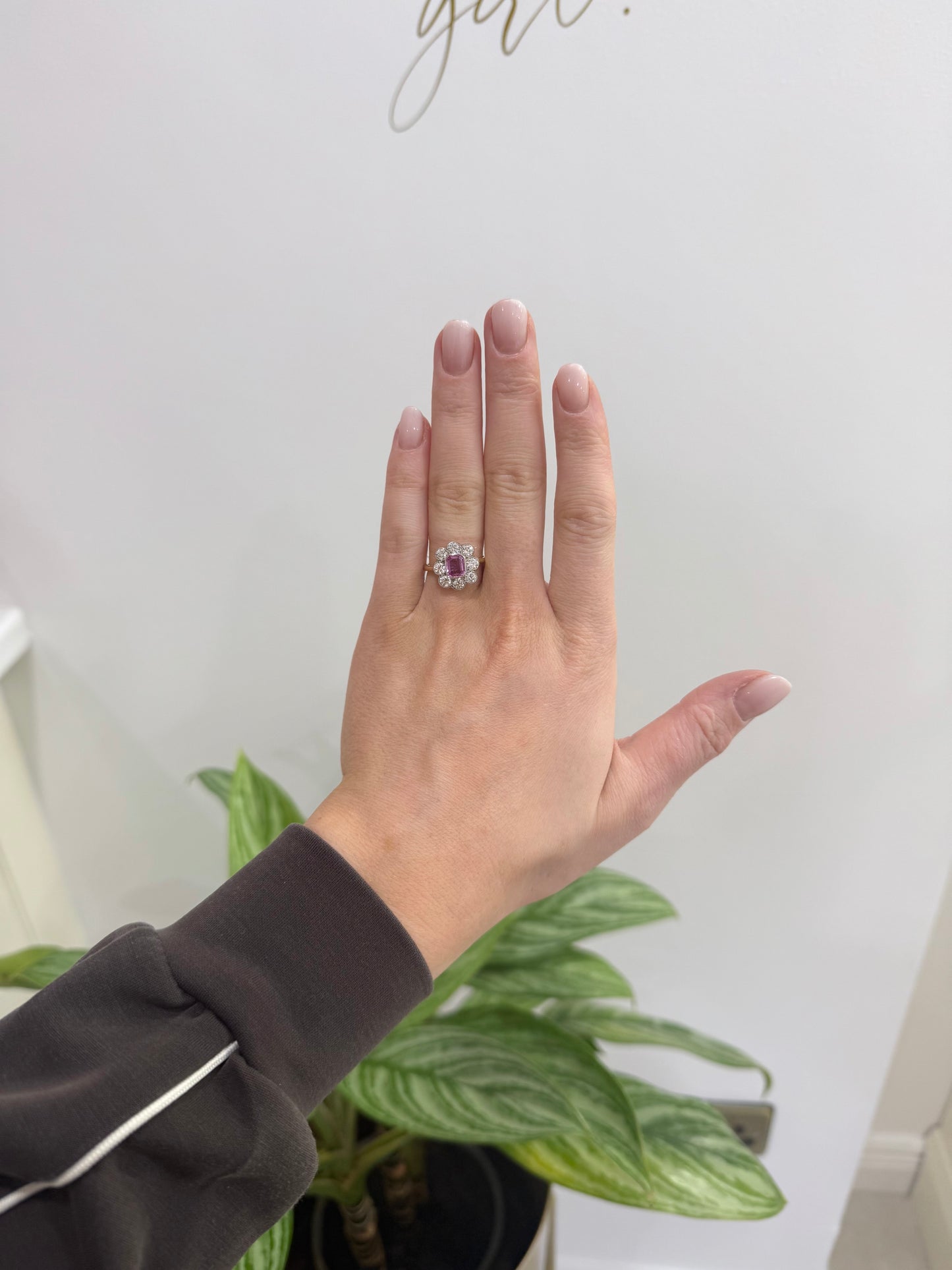 18ct Pink Sapphire & Diamond Ring