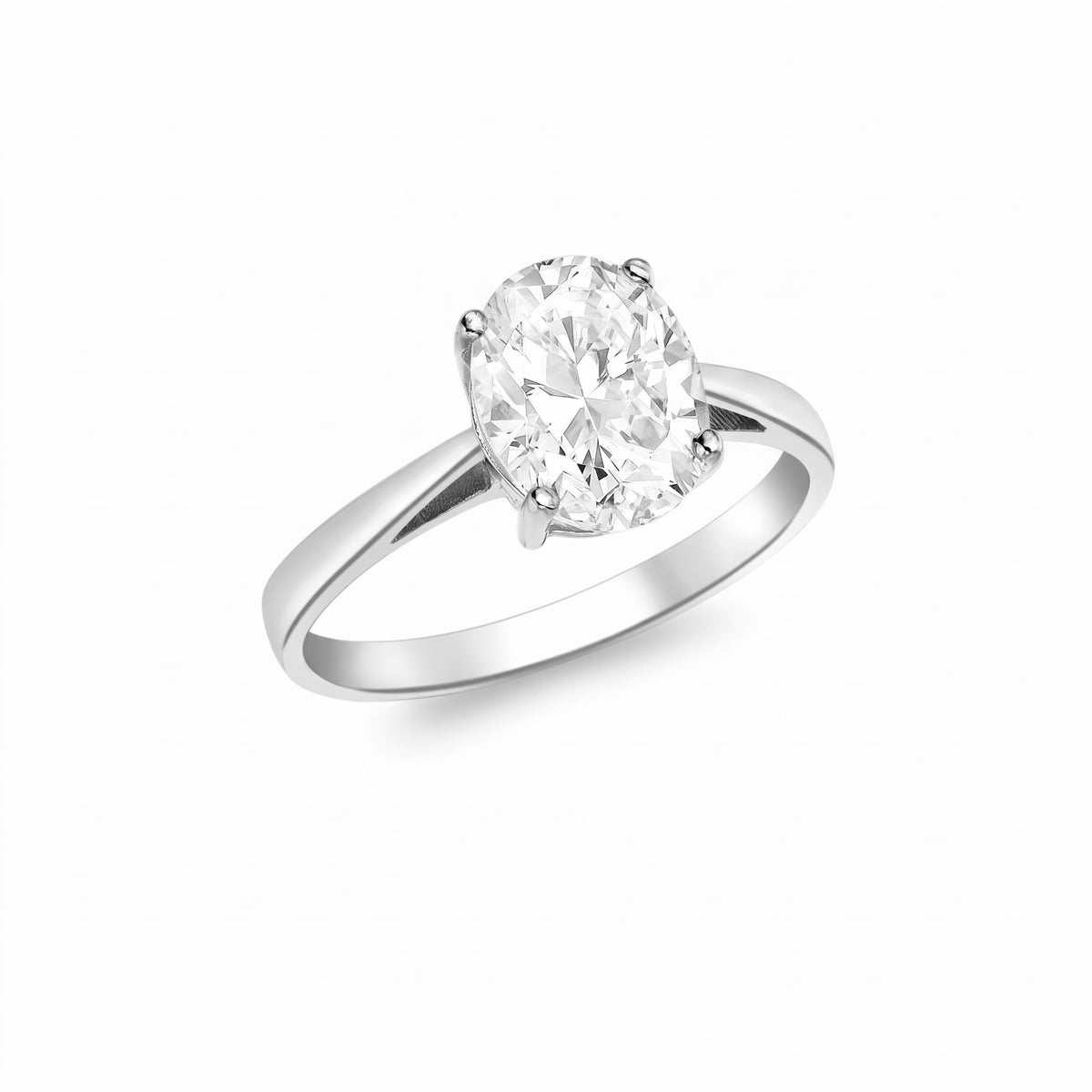 9ct White Gold Cz Stone Ring