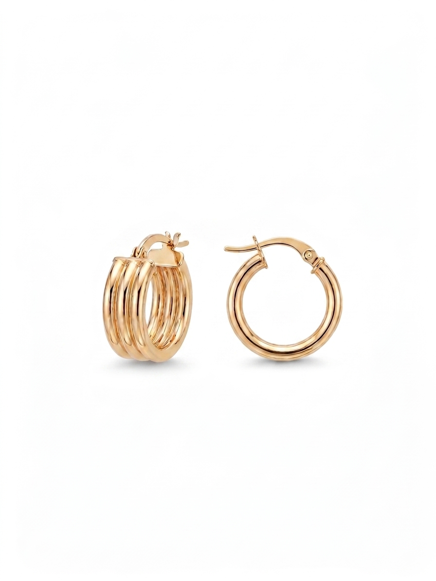 9ct Gold Triple Fancy Hoop