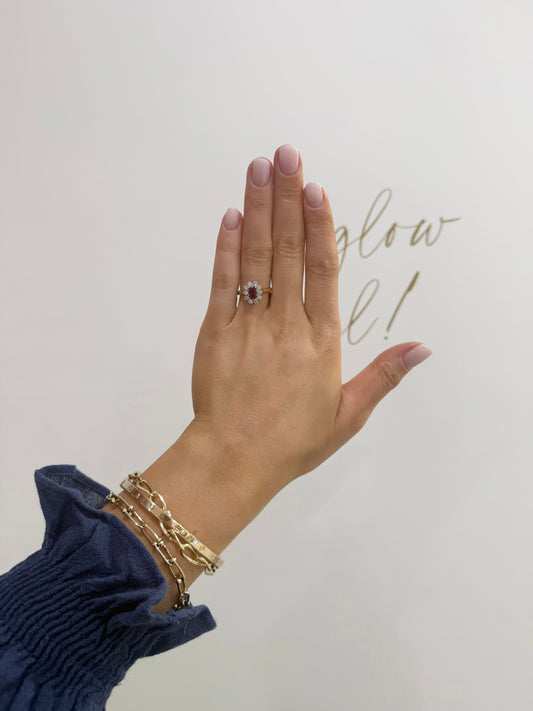 18ct Emerald Cut Ruby & Diamond Ring