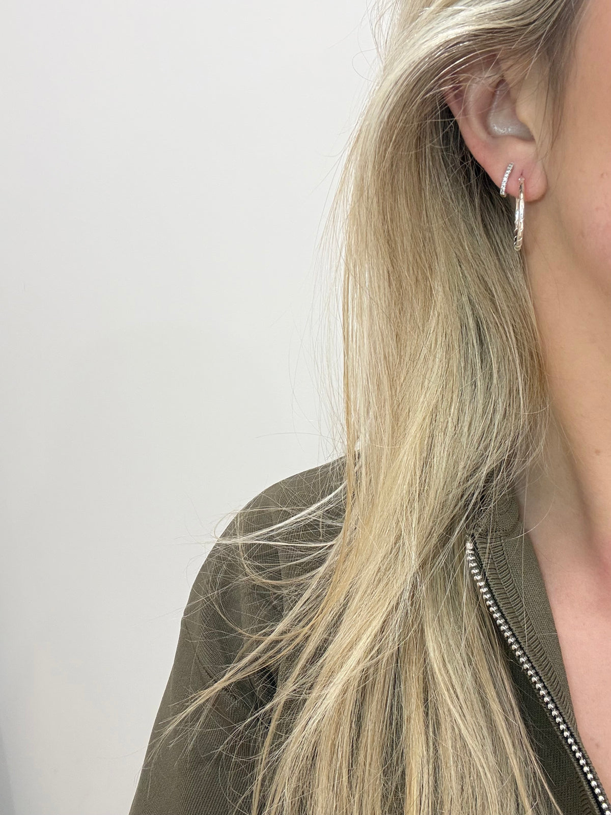 Joanna Sterling Silver Large Ridged Hoop Earrings