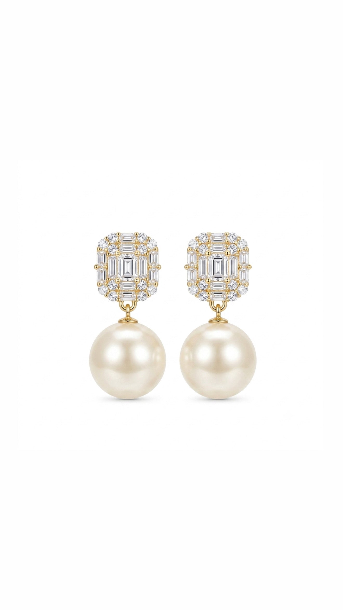 Helena Gold Plated Pearl Drop Earrings