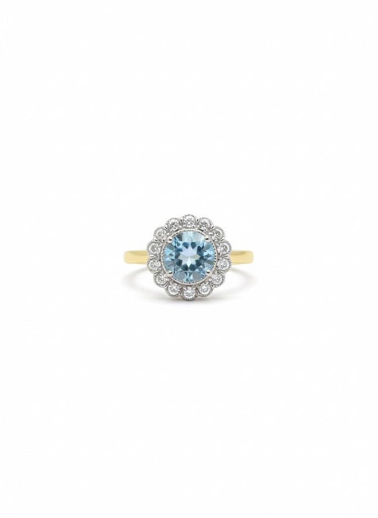 Blue Topaz & Diamond Ring