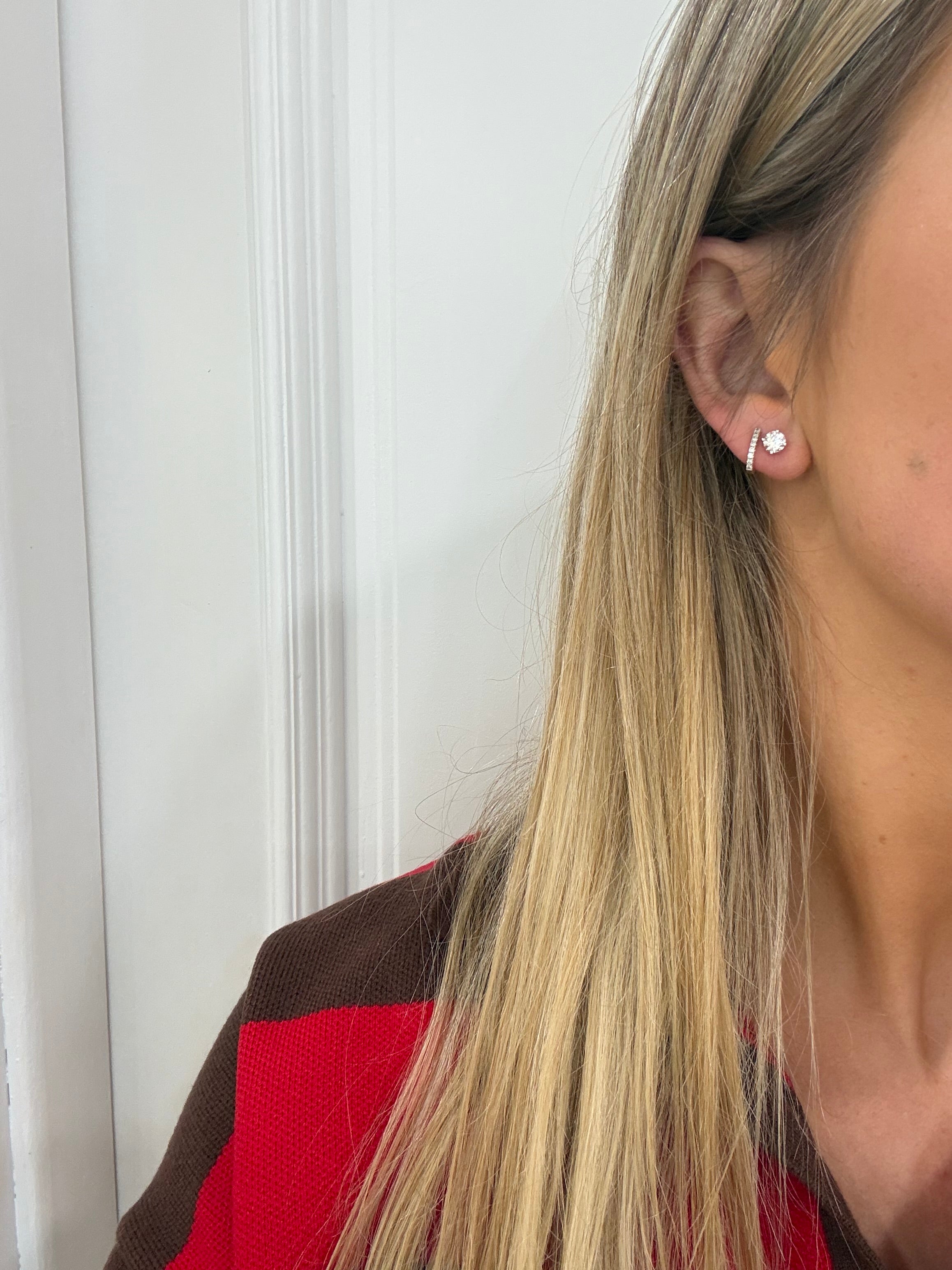 9k 1Carat White Gold Lab Diamond Earrings