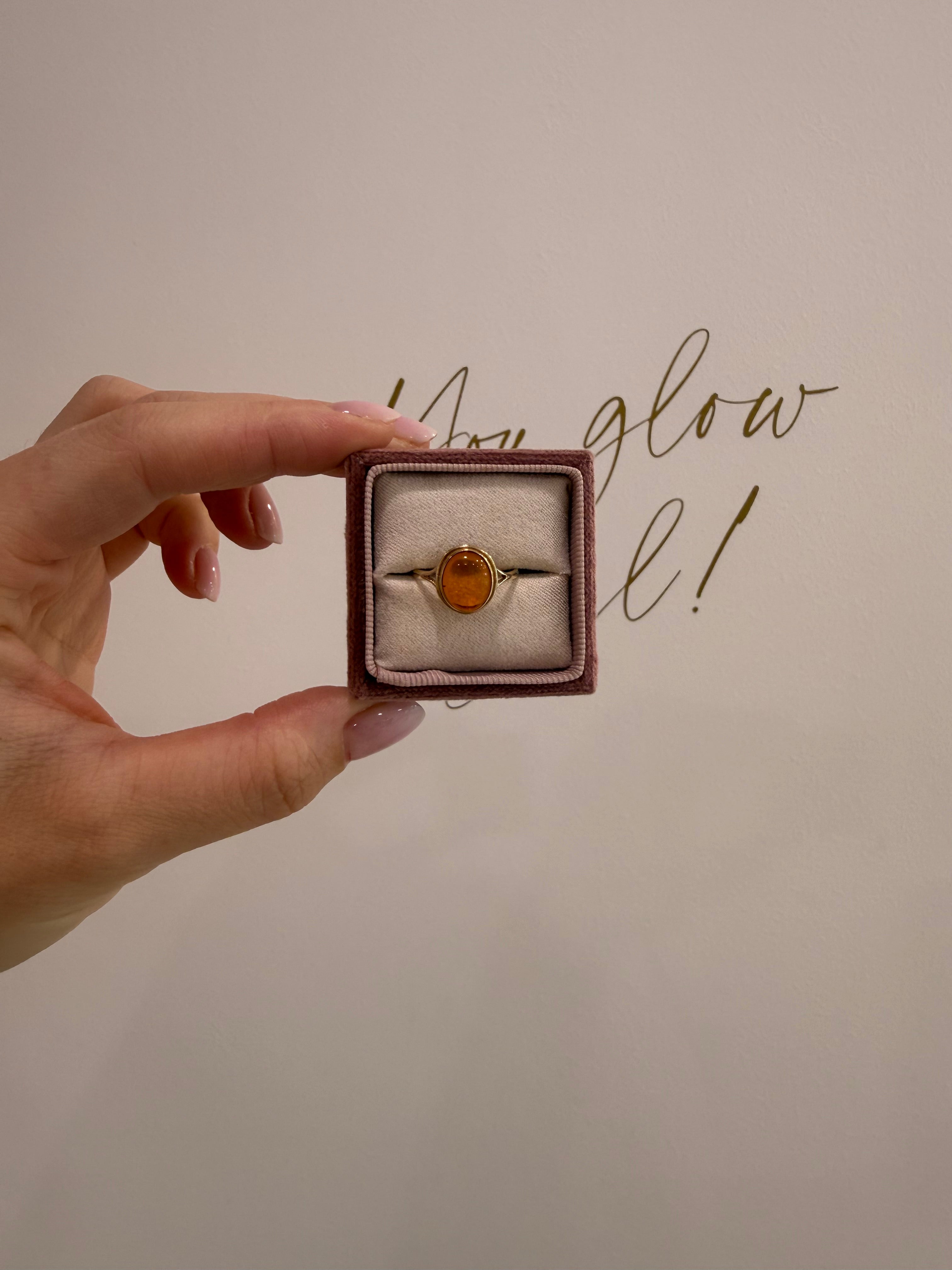 9ct Gold Amber Ring