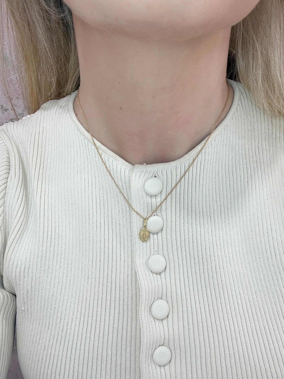 Gold Plated Miraculous Medal Necklace