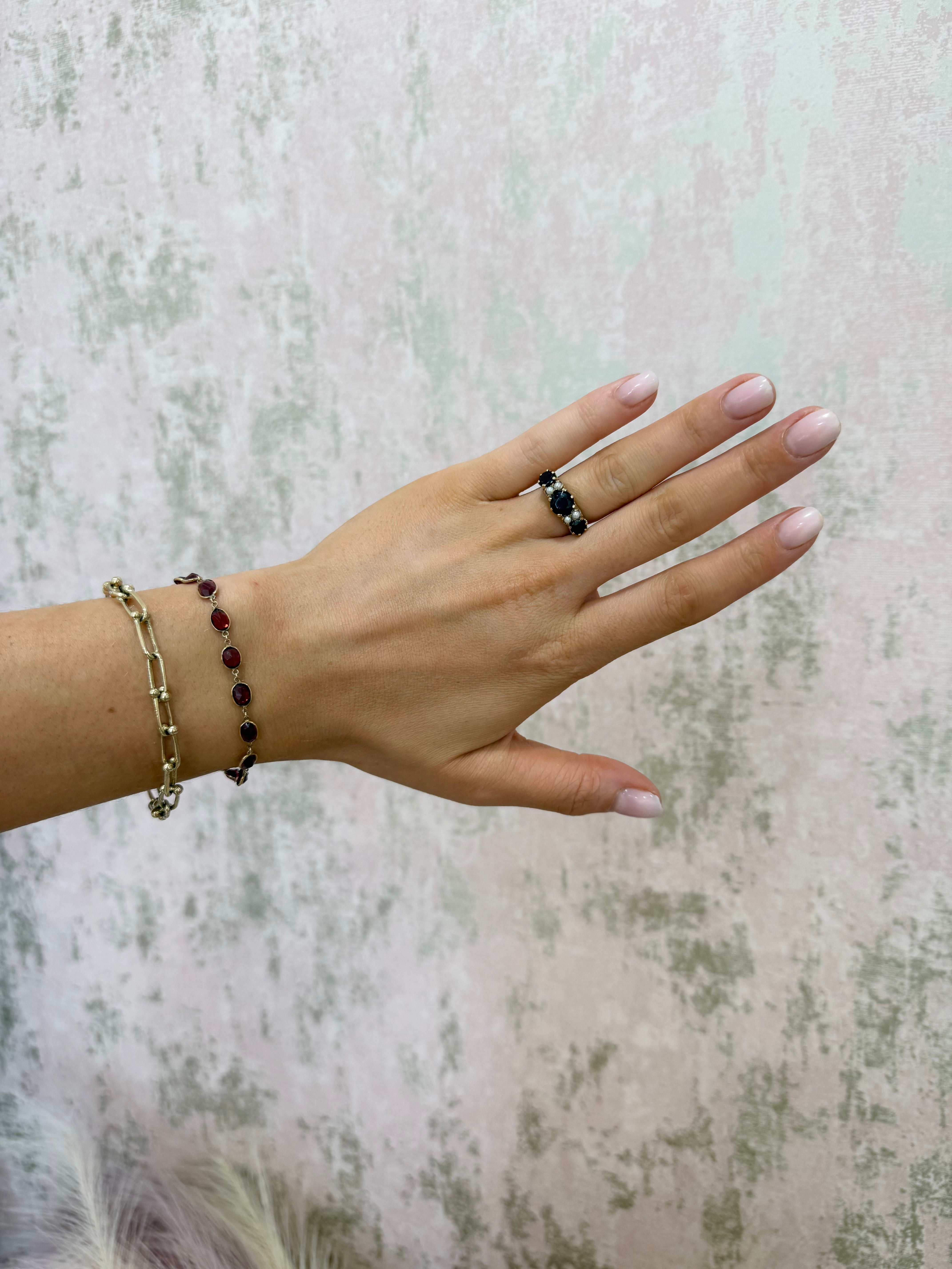 9ct Gold and Garnet Riviere Bracelet