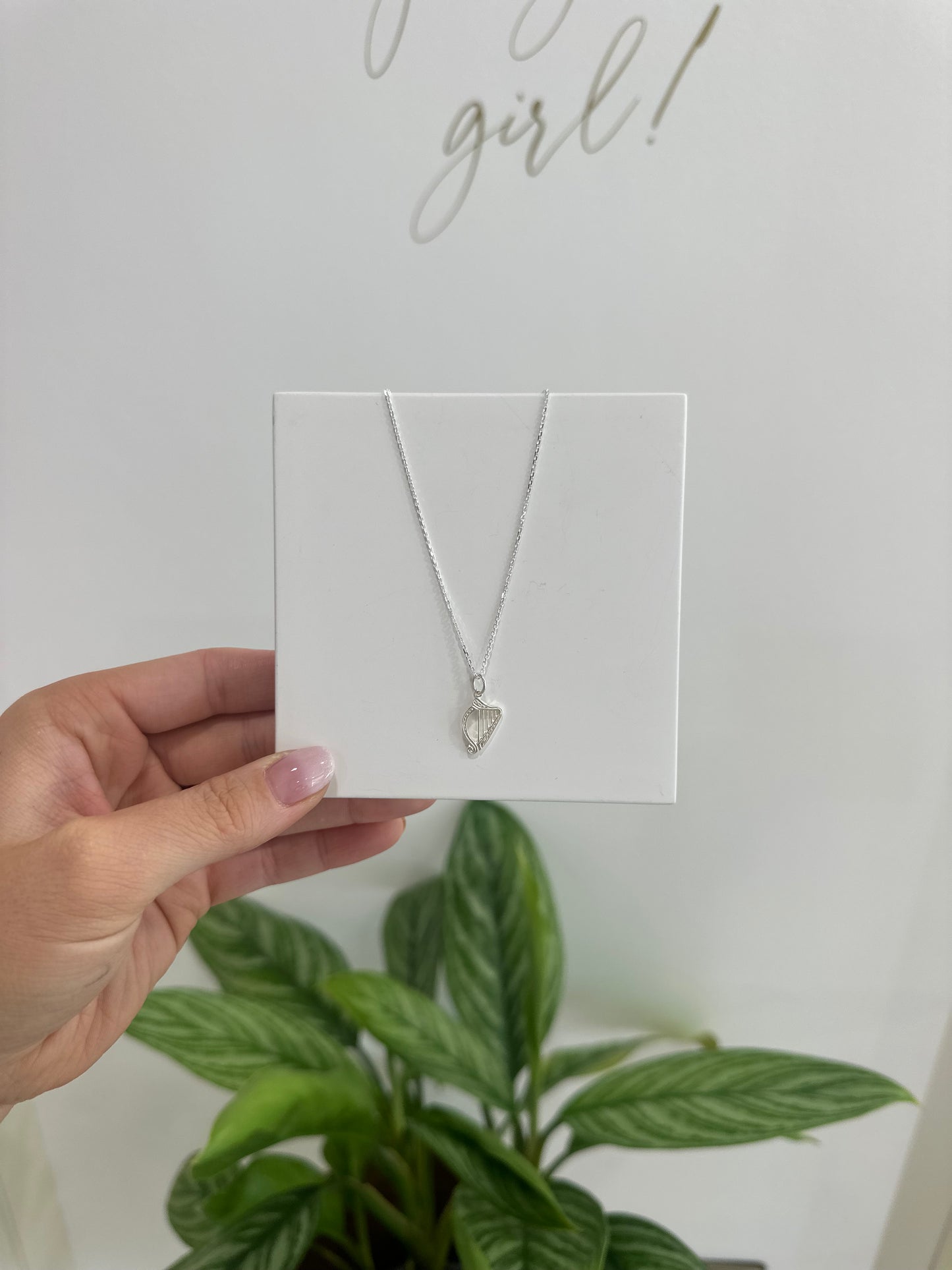 Silver Harp Necklace