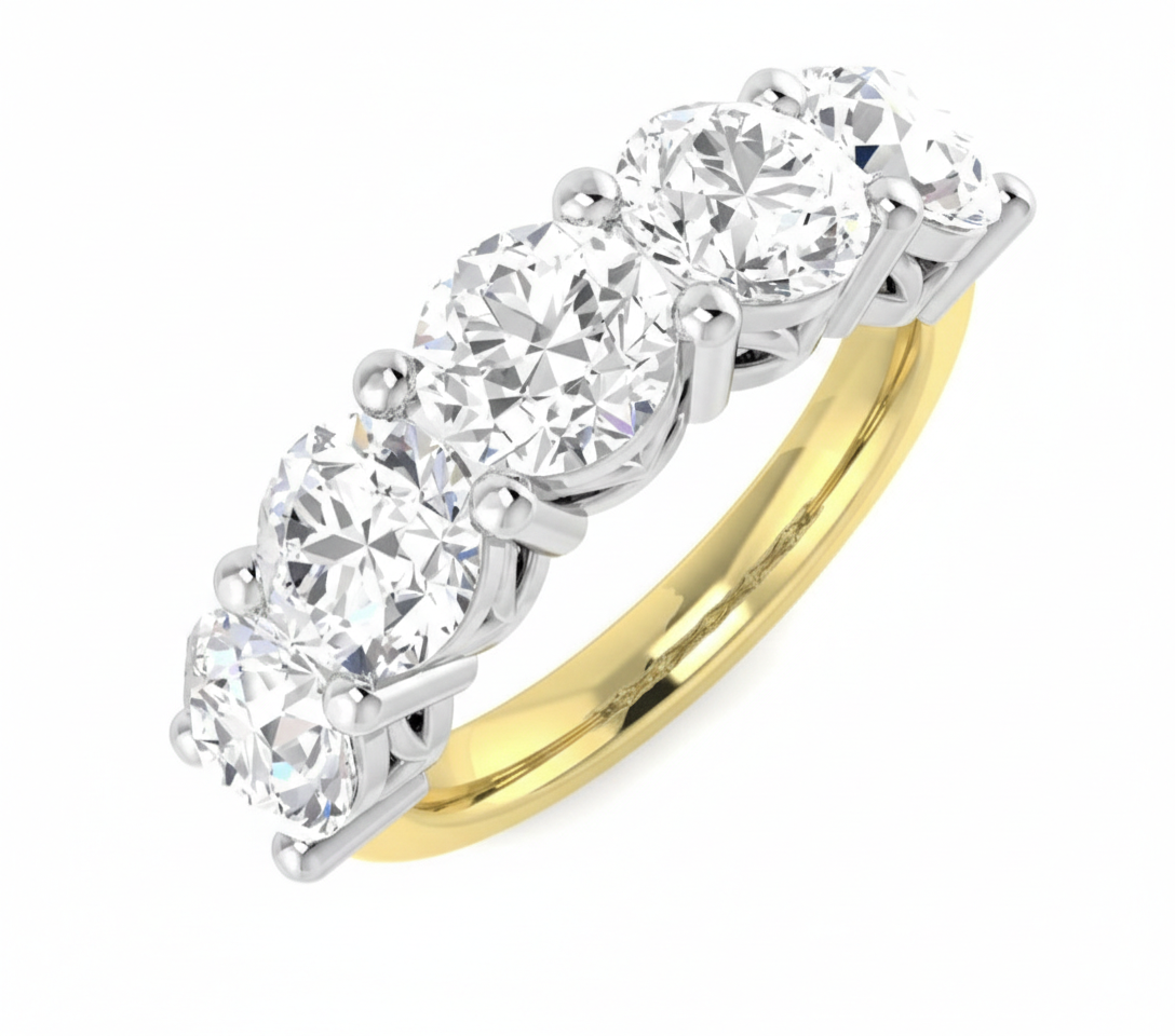 9K Five Stone Diamond Ring