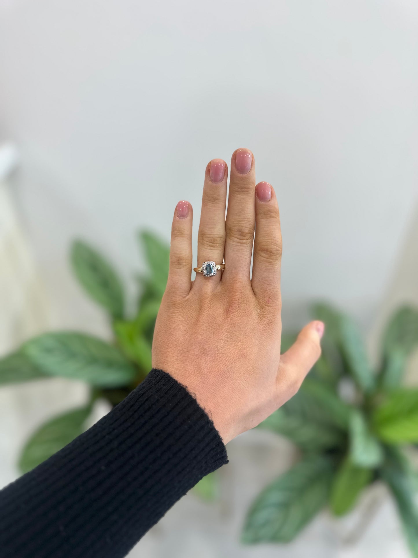 Sky Blue Topaz & Diamond Ring