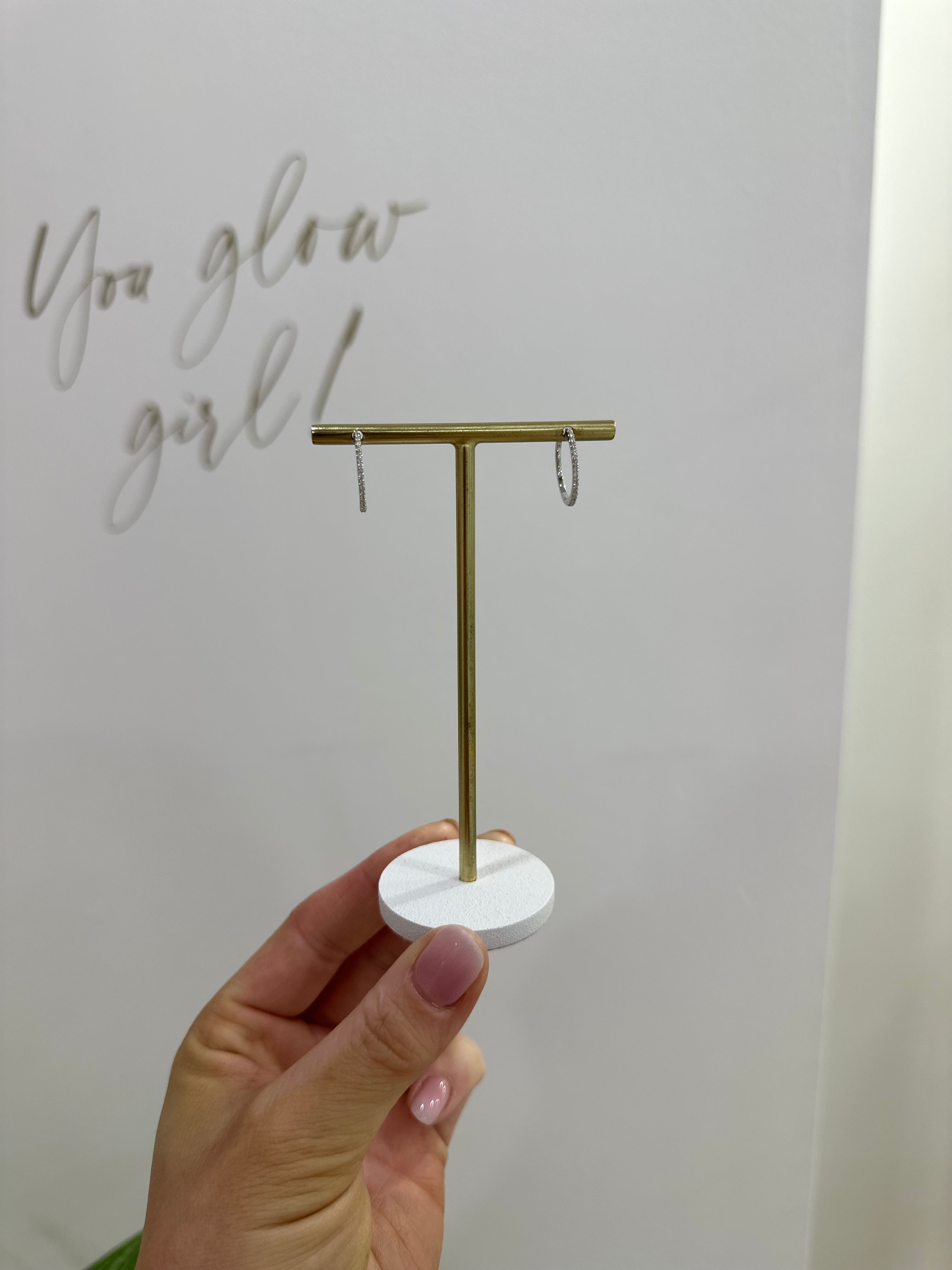 Diamond Pave Set Hoop Earrings