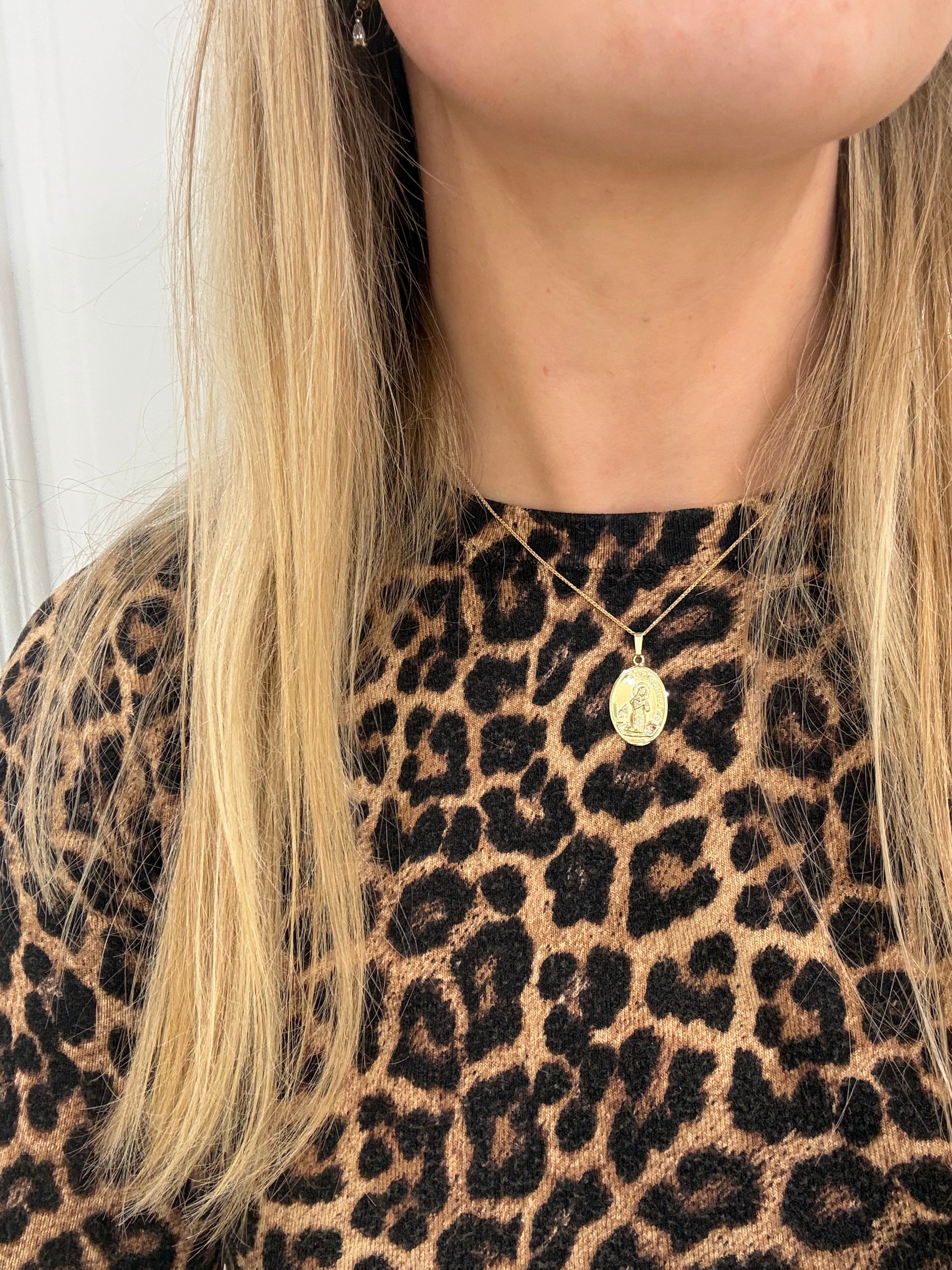 9ct St Bernadette Medal Necklace