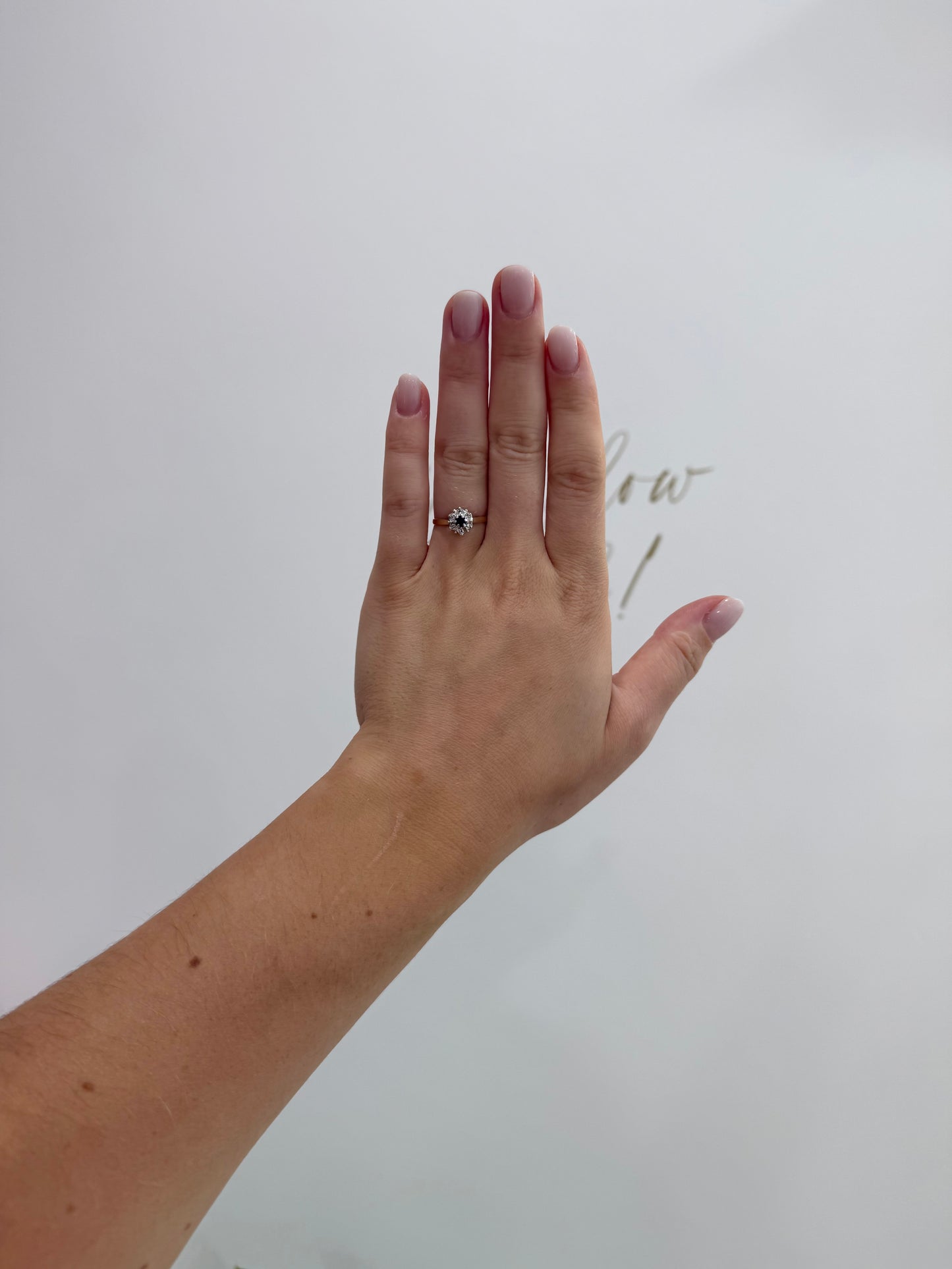 Vintage 9ct Gold, Ruby and Diamond Cluster Ring