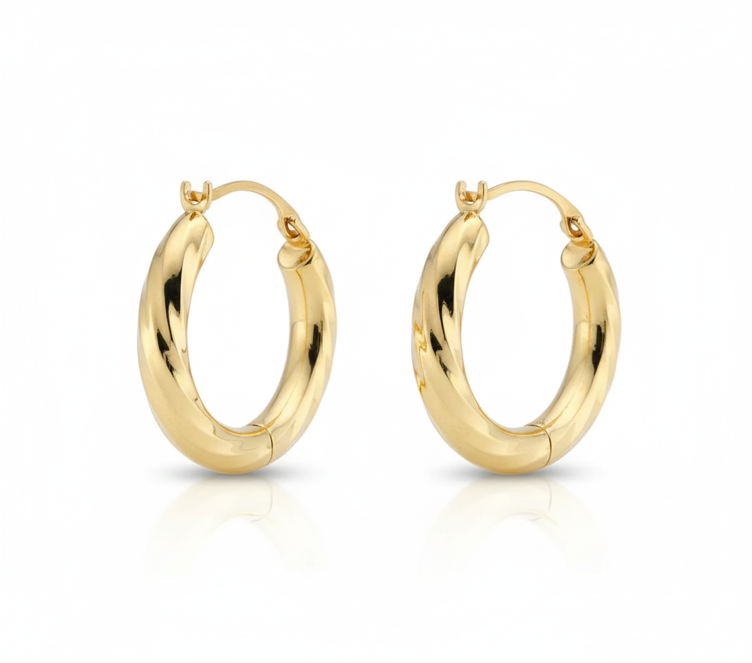 10ct Gold Twist Hoops