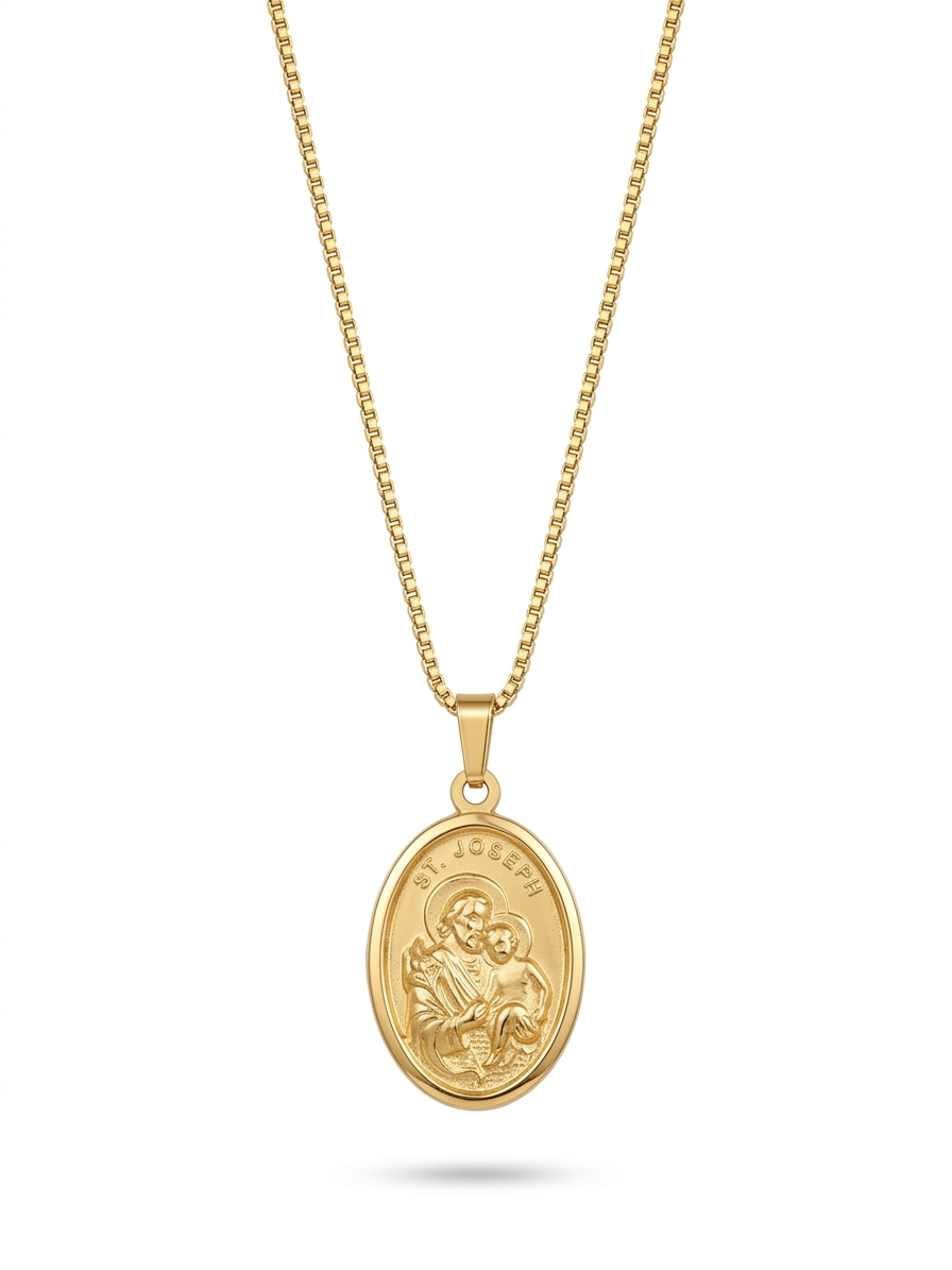 9ct St Joseph Medal Necklace
