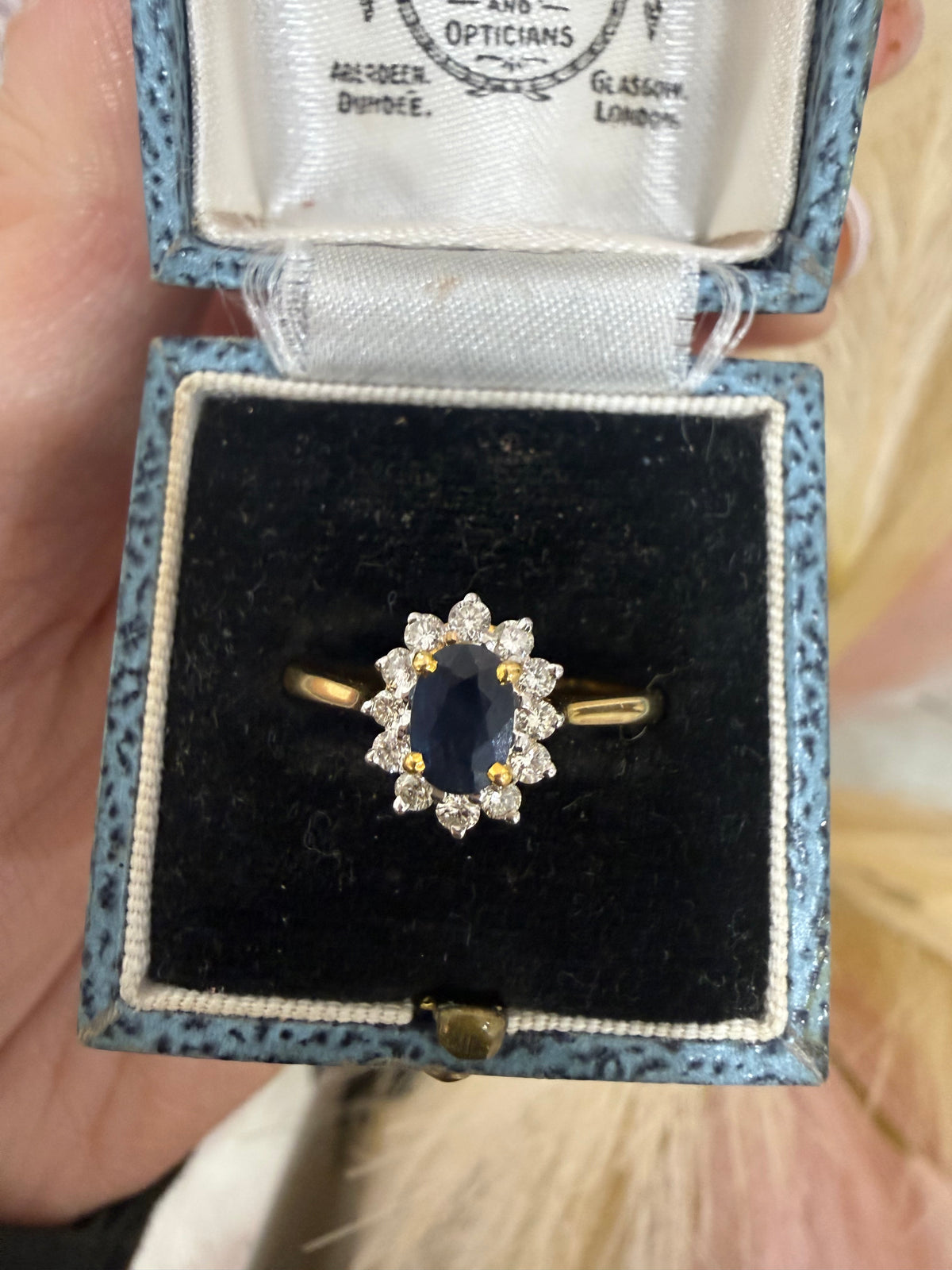 18ct Sapphire & Diamond Cluster Ring