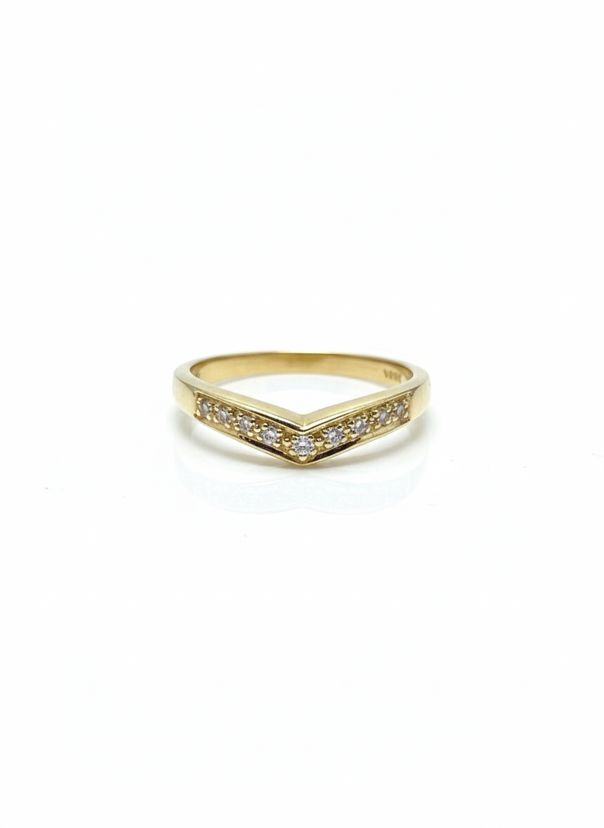 9ct Gold Diamond Wishbone Ring