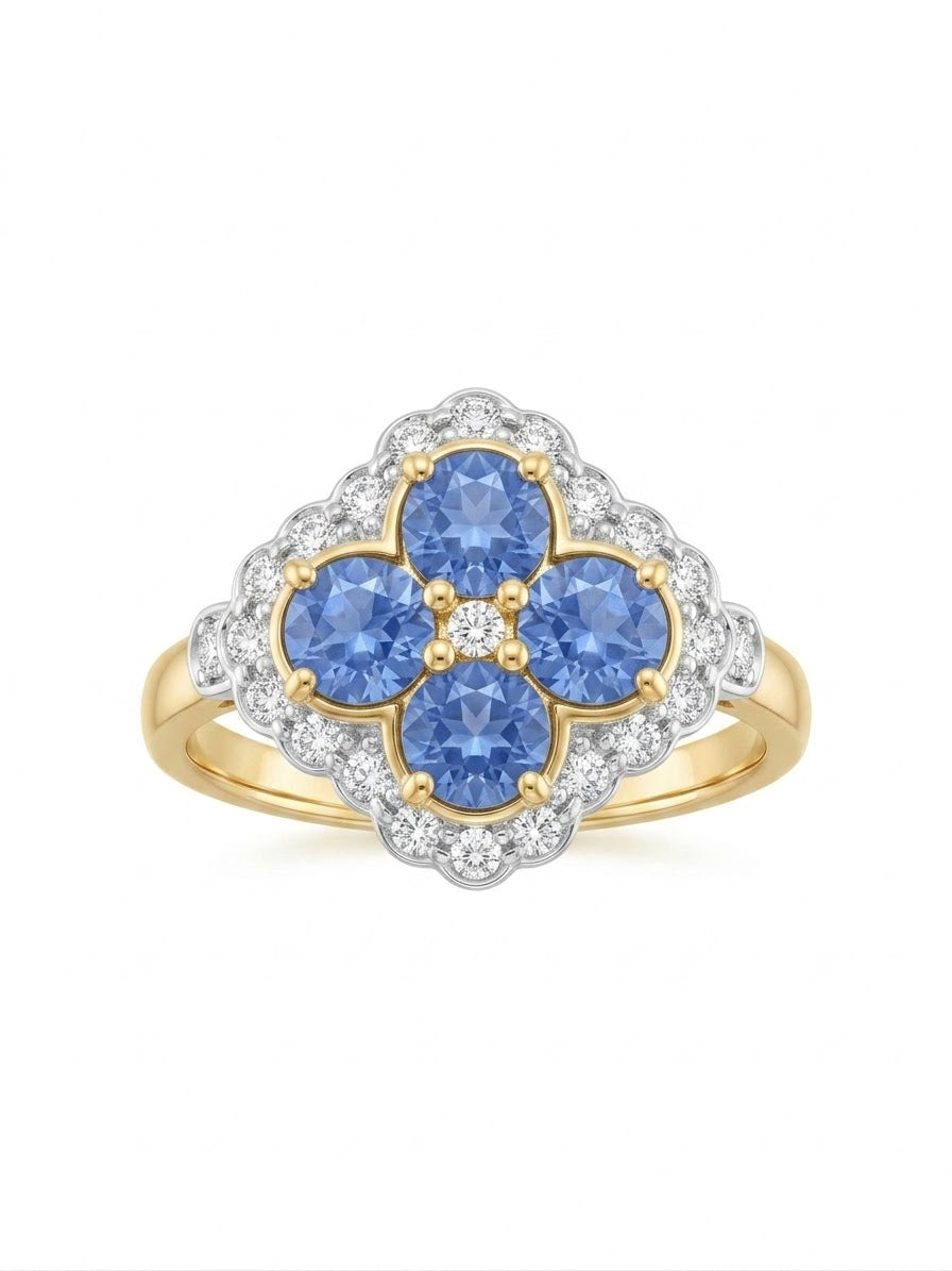 9ct Gold Sapphire & Diamond Ring