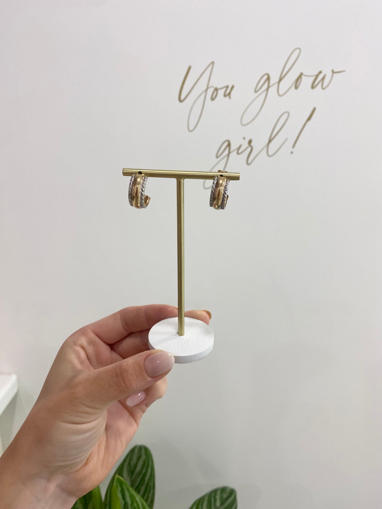 Two Tone Hoop Earrings