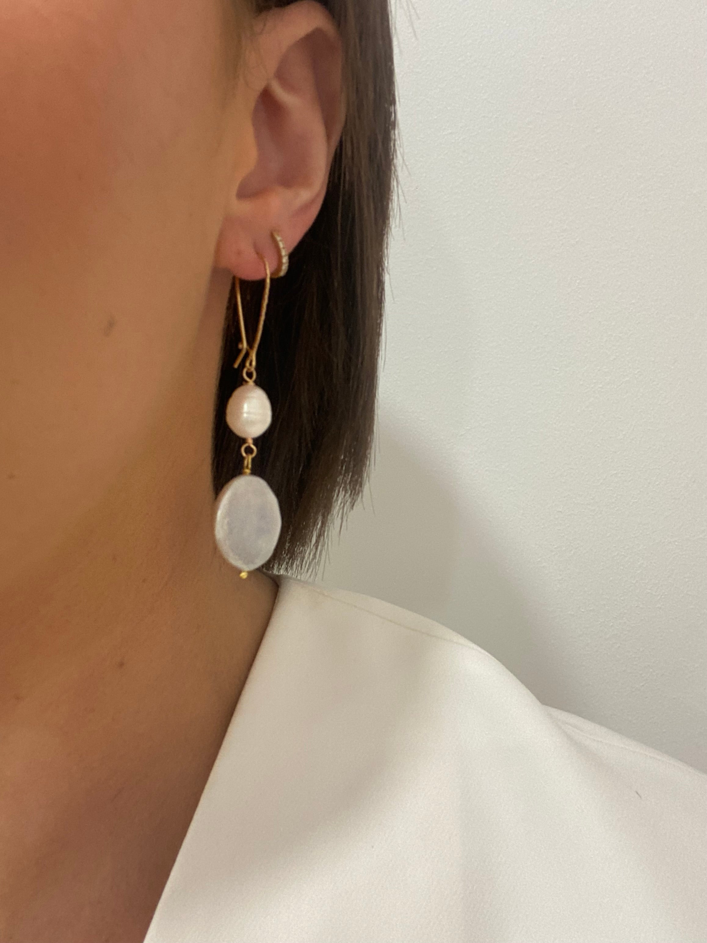Charlie Gold Plated Pearl Drop Earrings